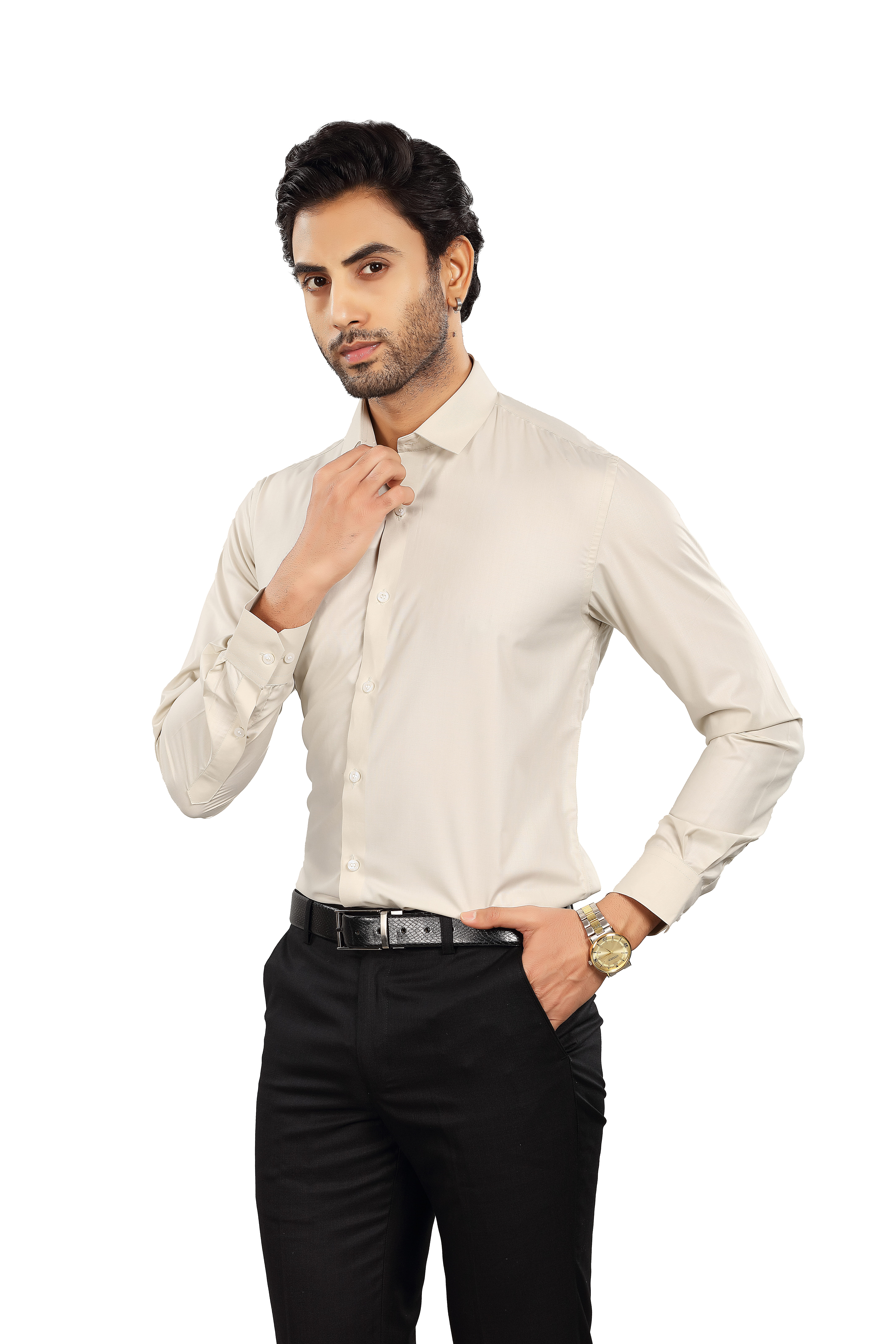 ALVONN Premium Formal Shirt –Cream Beige Formal Shirt