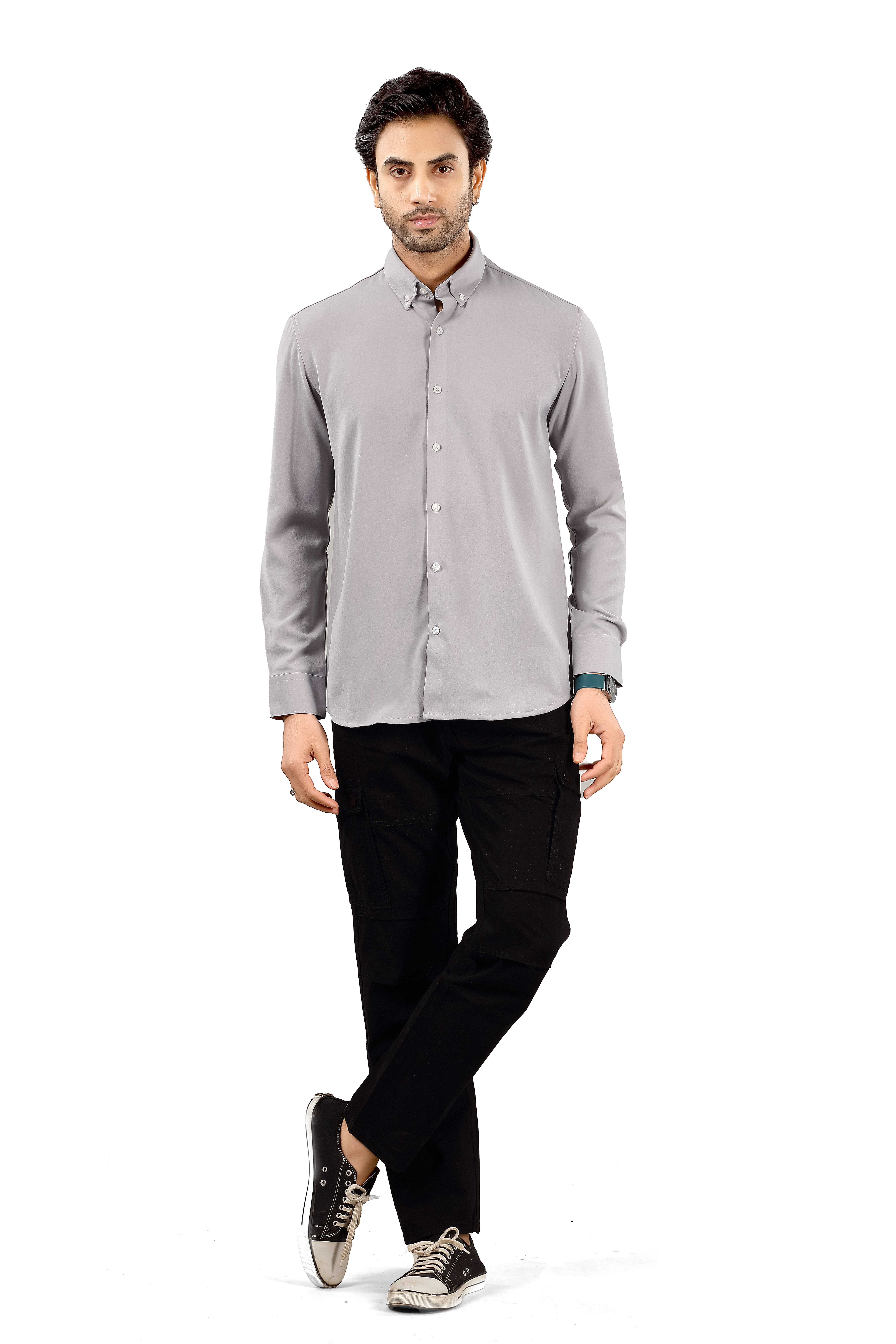 Indo Armani Men's Classic light Grey Shirt