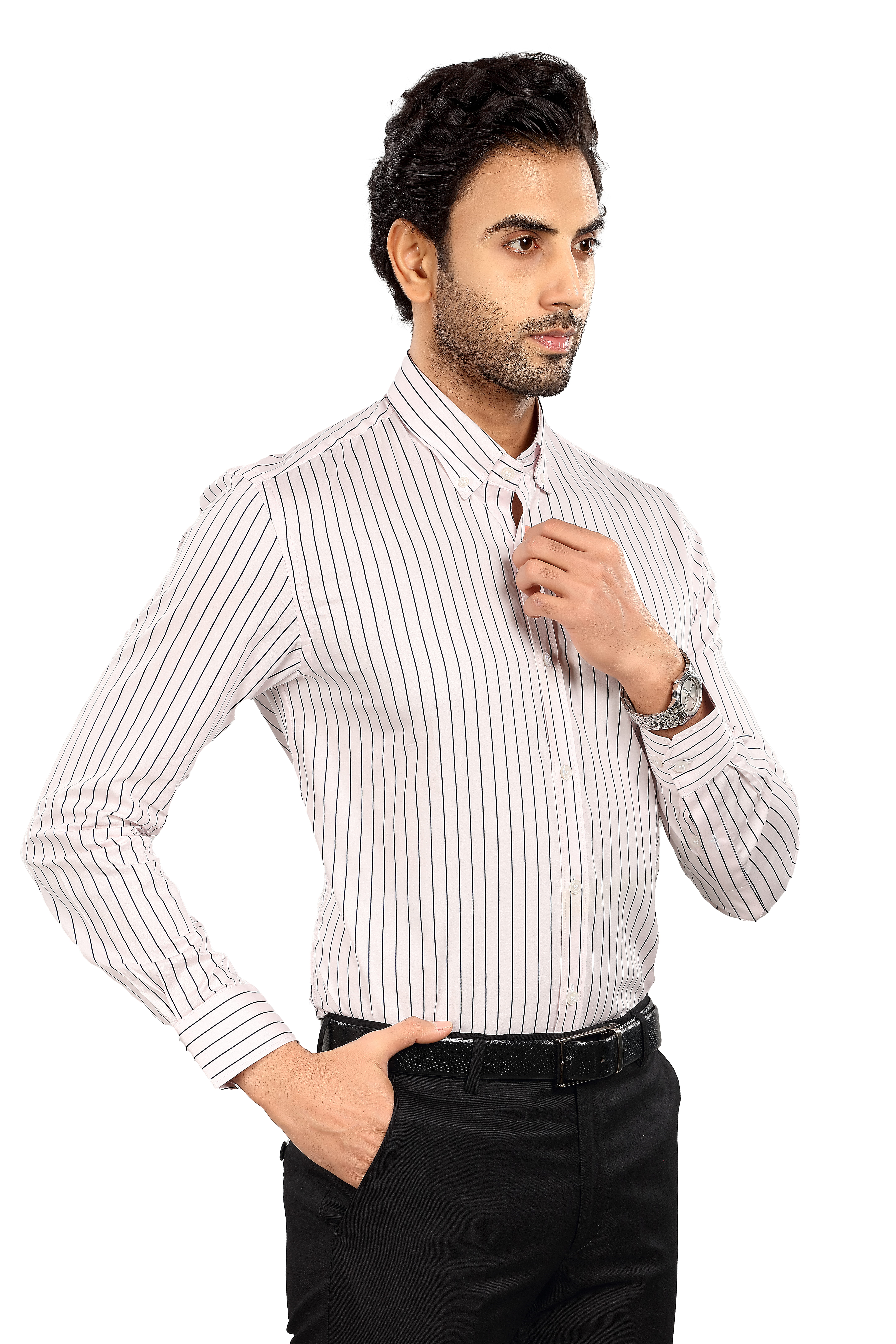 ALVONN Premium Men's Striped Formal Shirt