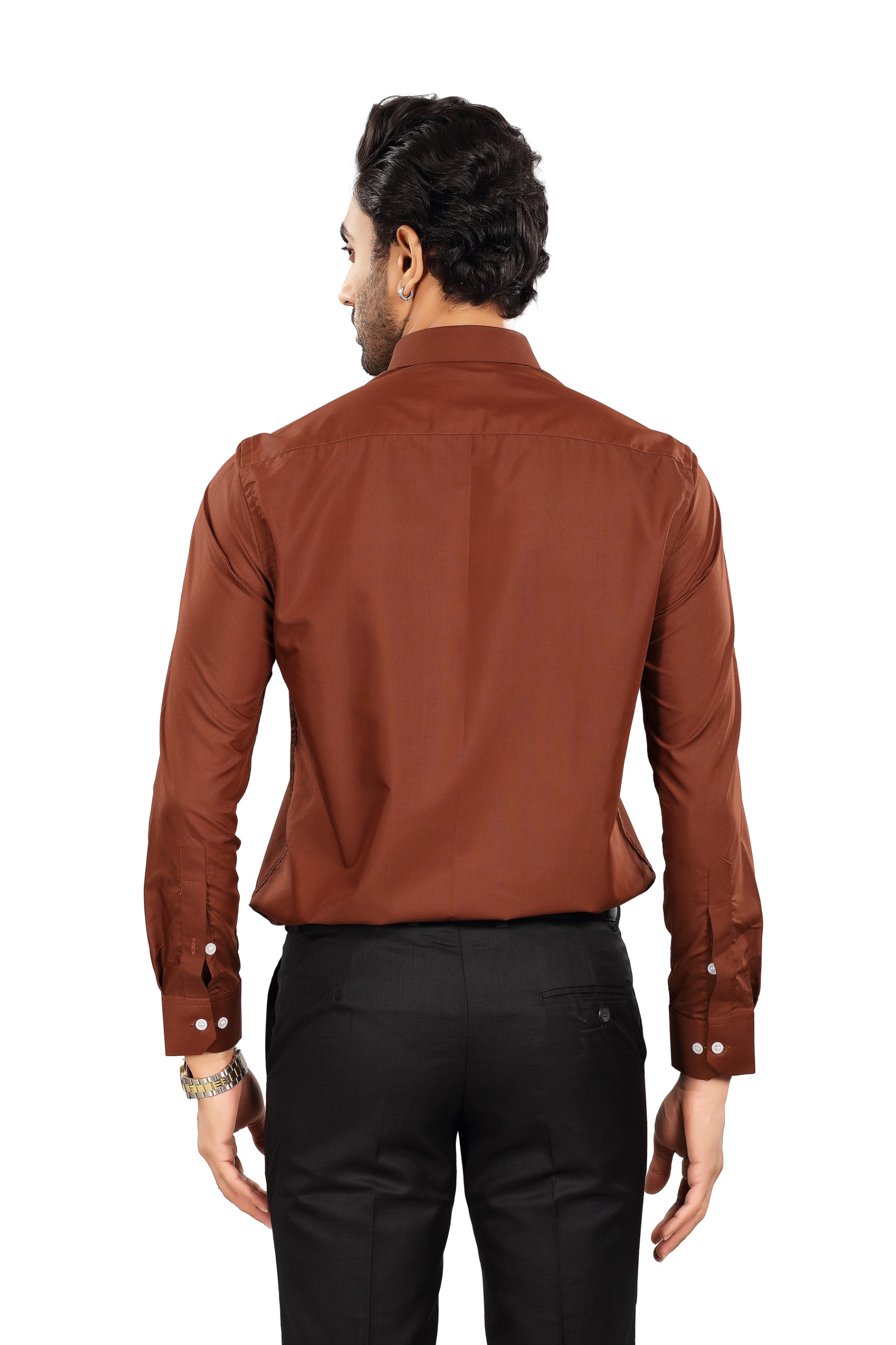 ALVONN Premium Formal Shirt – Solid Brown