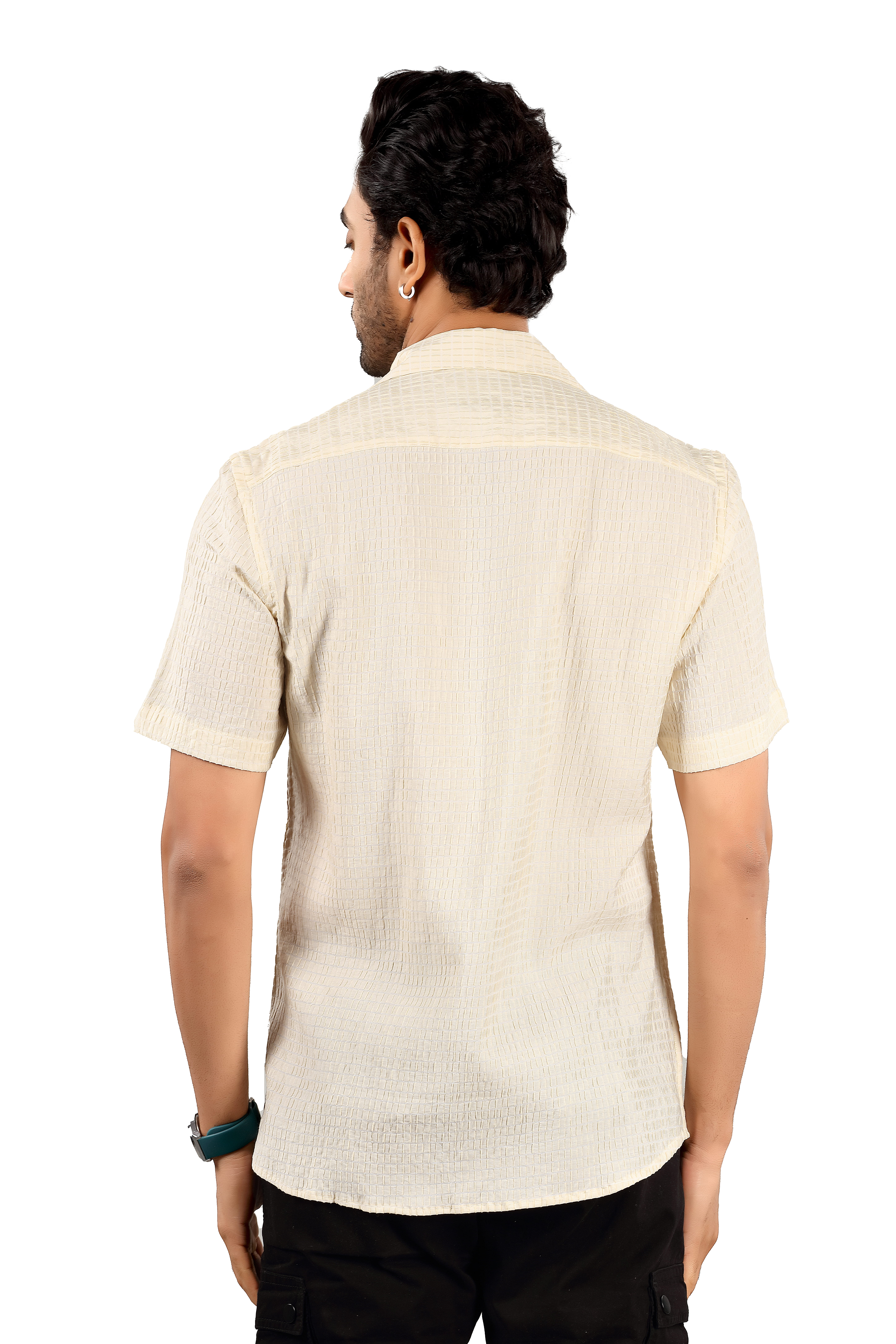 Men's Cream Short Sleeve Shirt