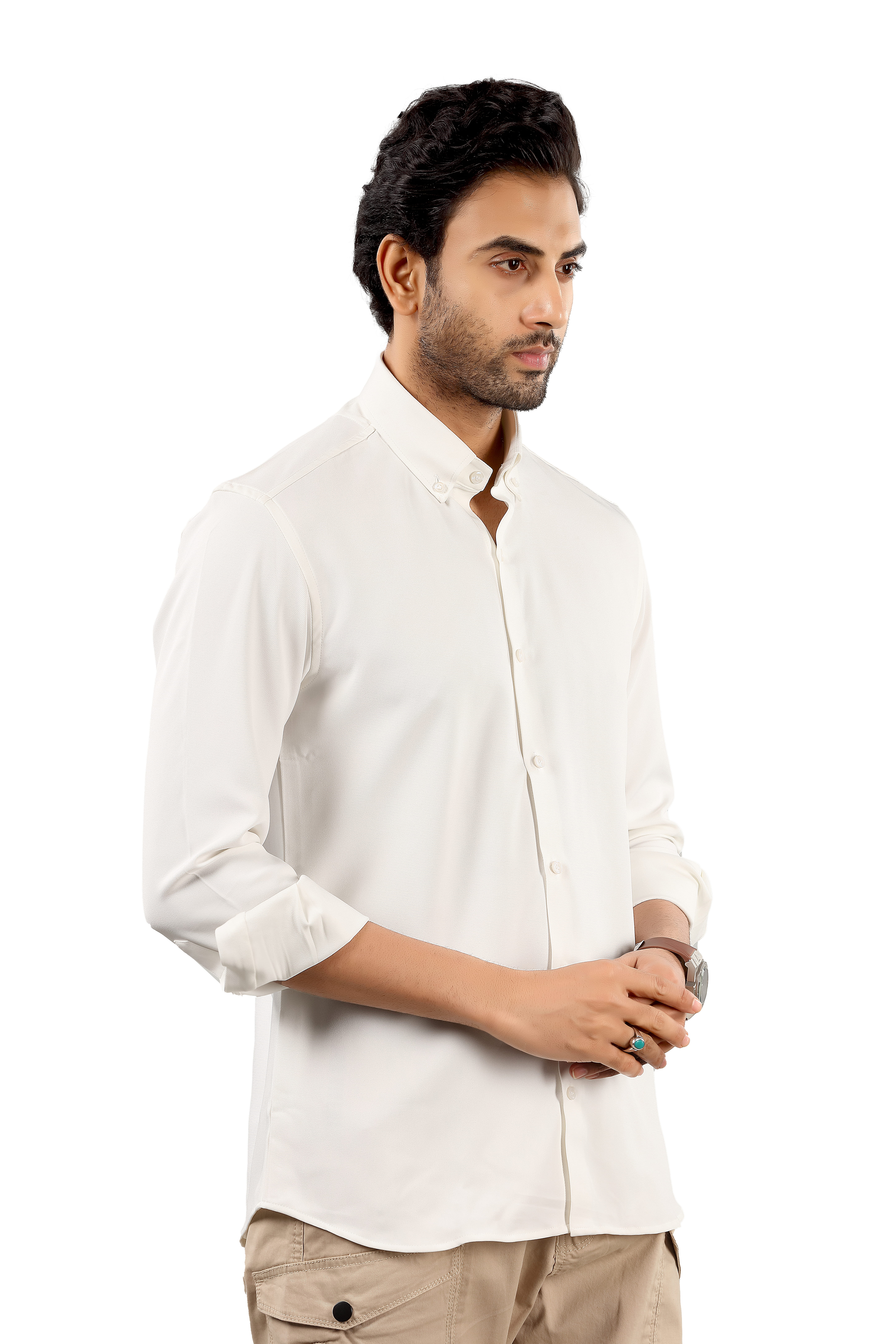 Indo Armani Men's Casual White Shirt