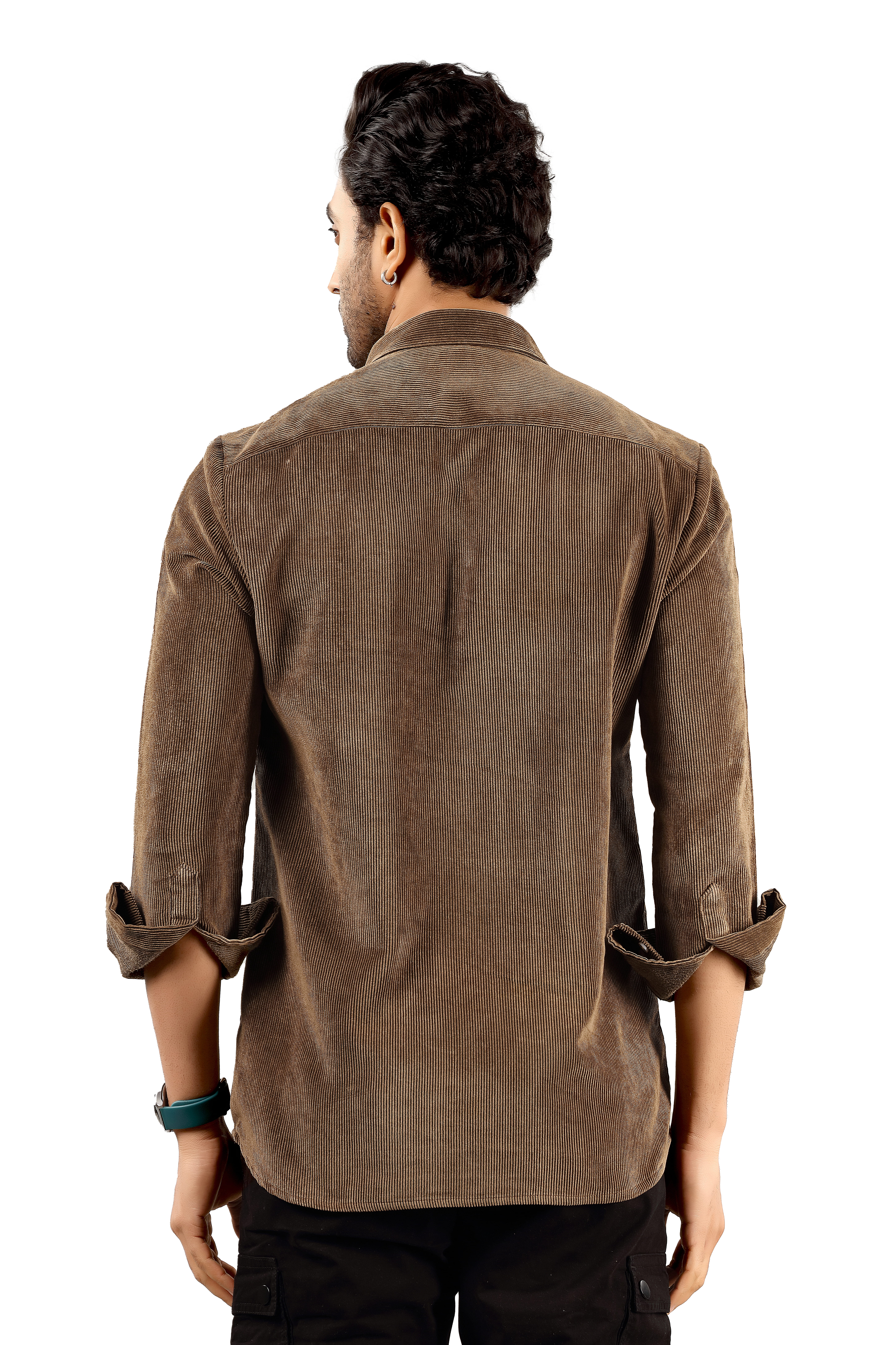 Textured ribbed fabric Men's Casual Corduroy Shirt