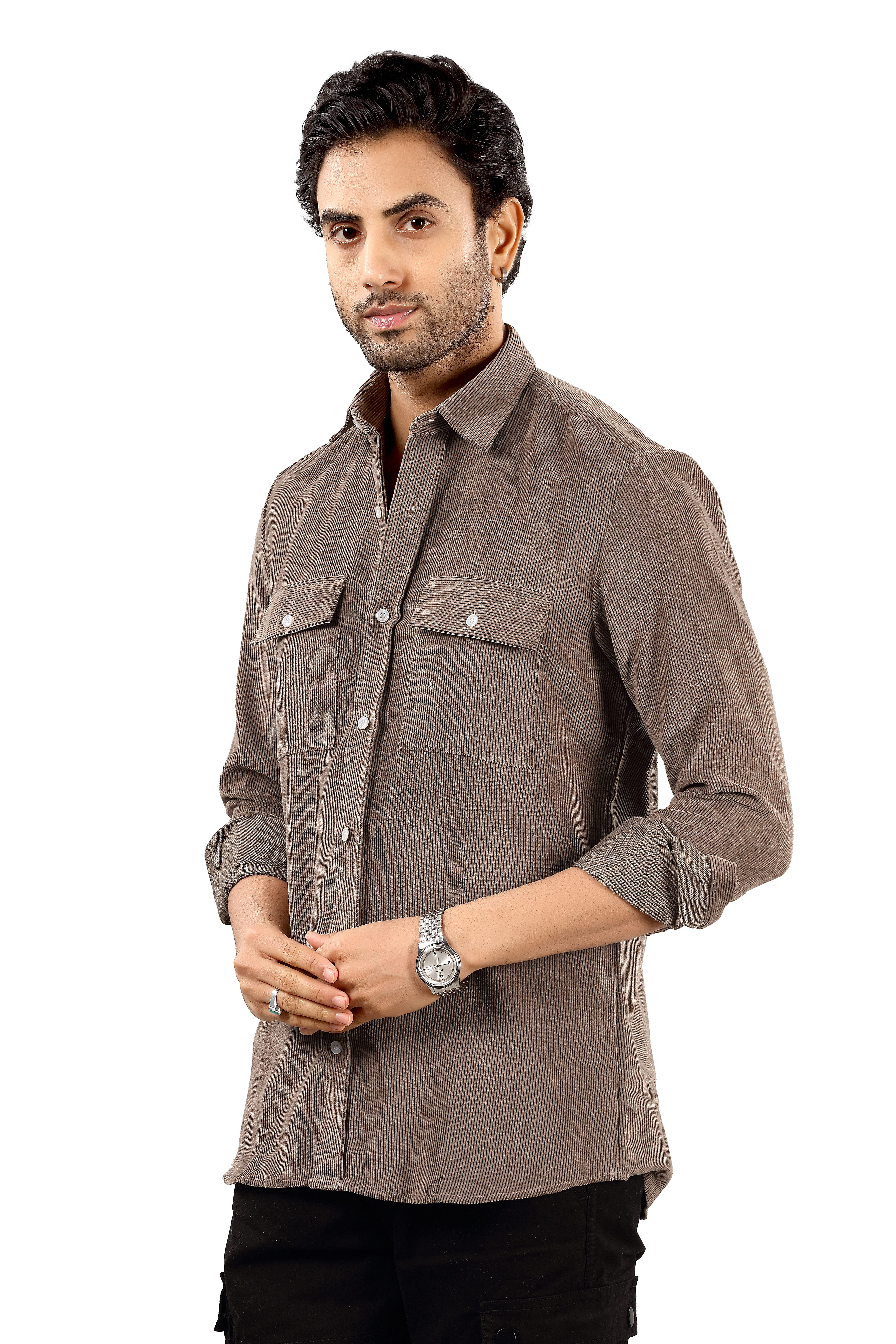 Men's Brown Corduroy Shirt