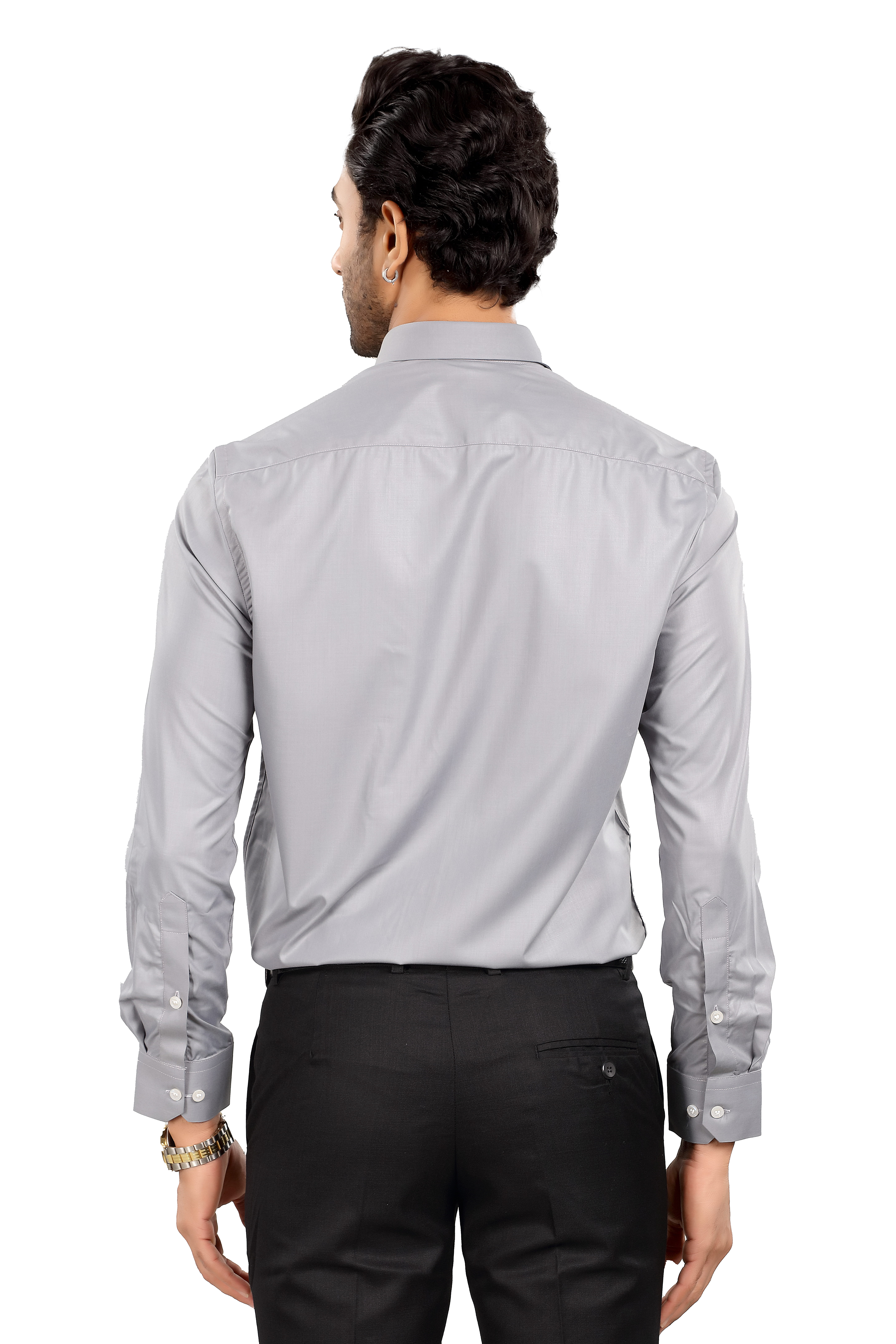 ALVONN Premium Formal Shirt – Men's Classic Grey Formal Shirt