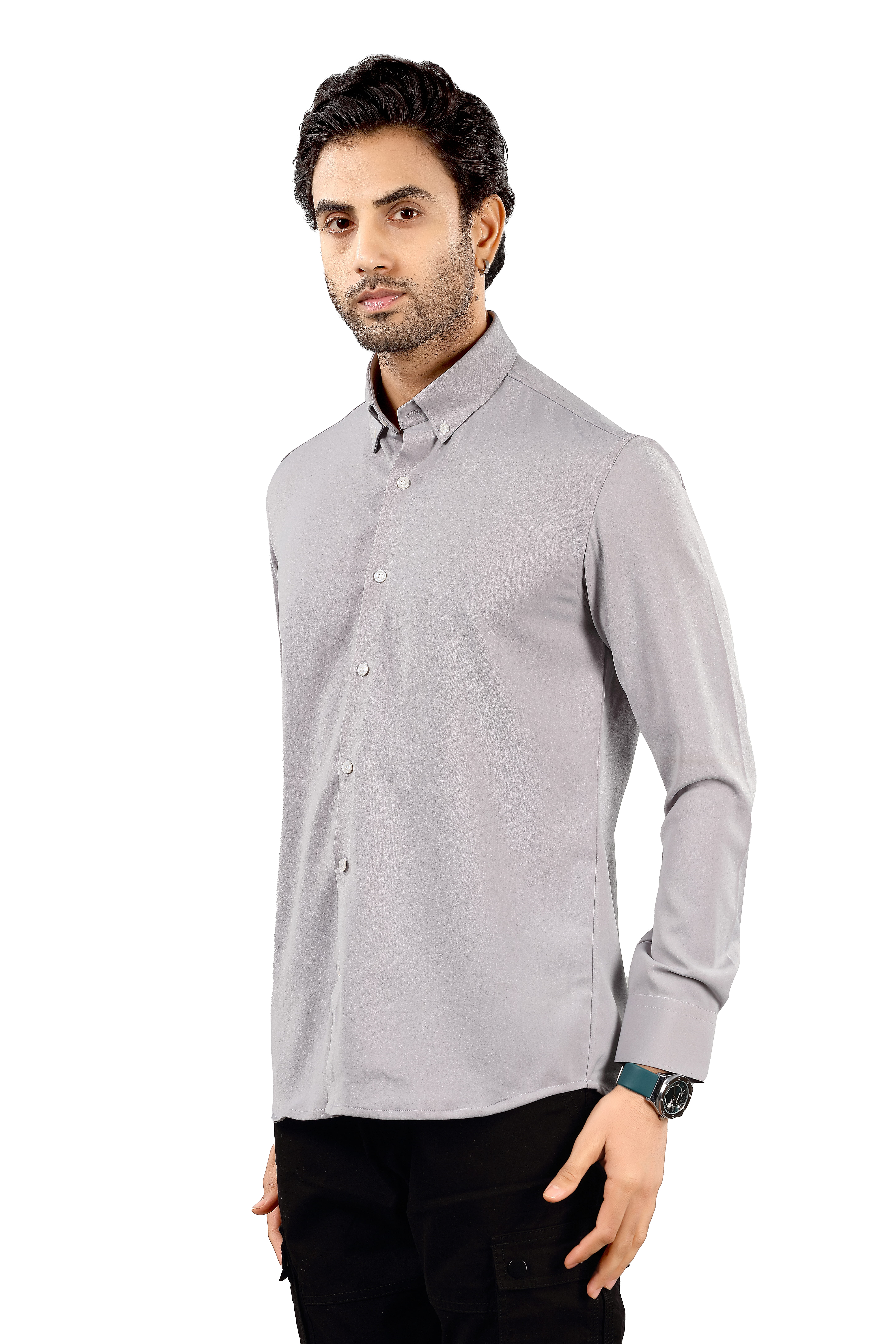 Indo Armani Men's Classic light Grey Shirt