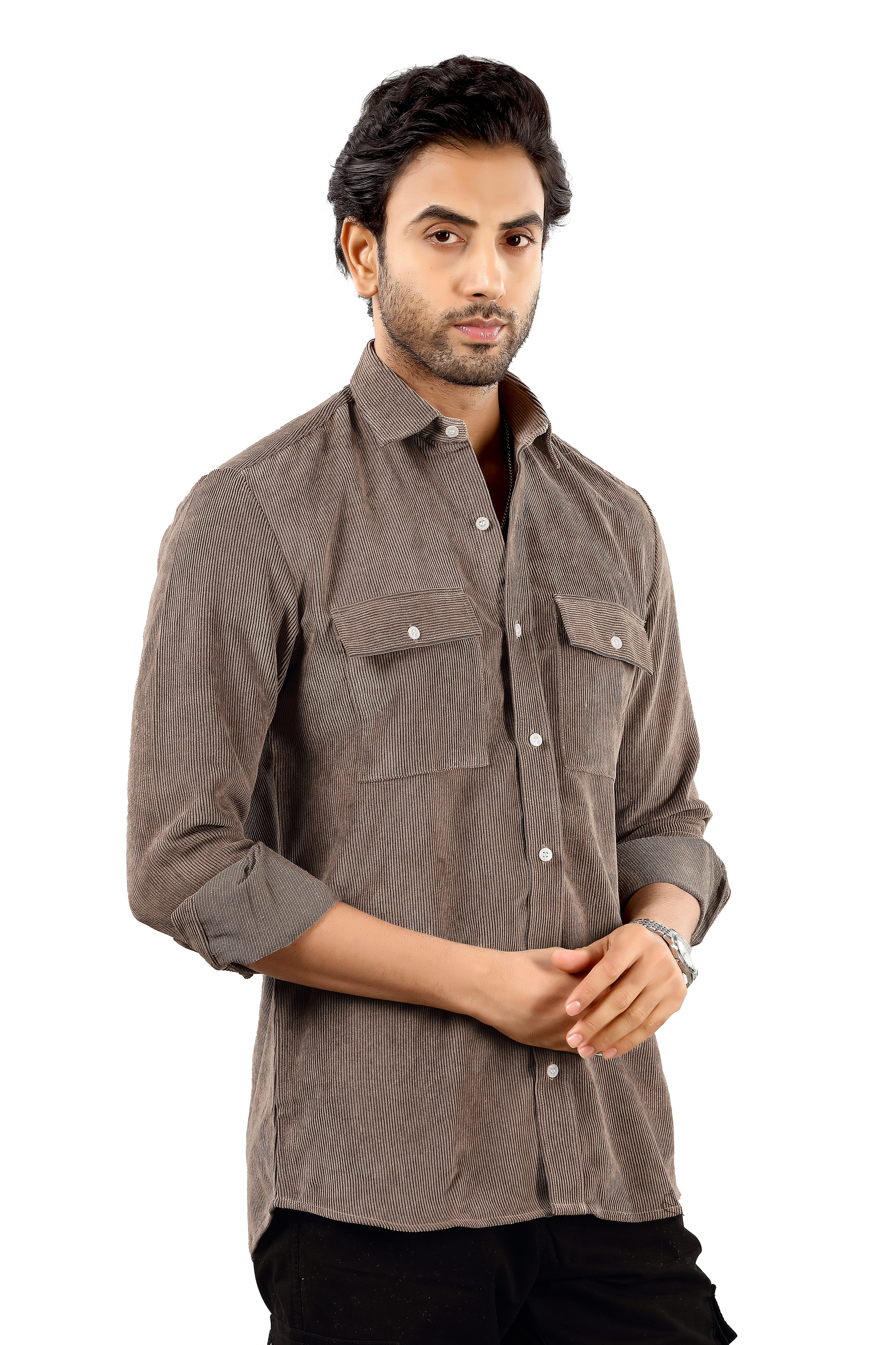 Men's Brown Corduroy Shirt