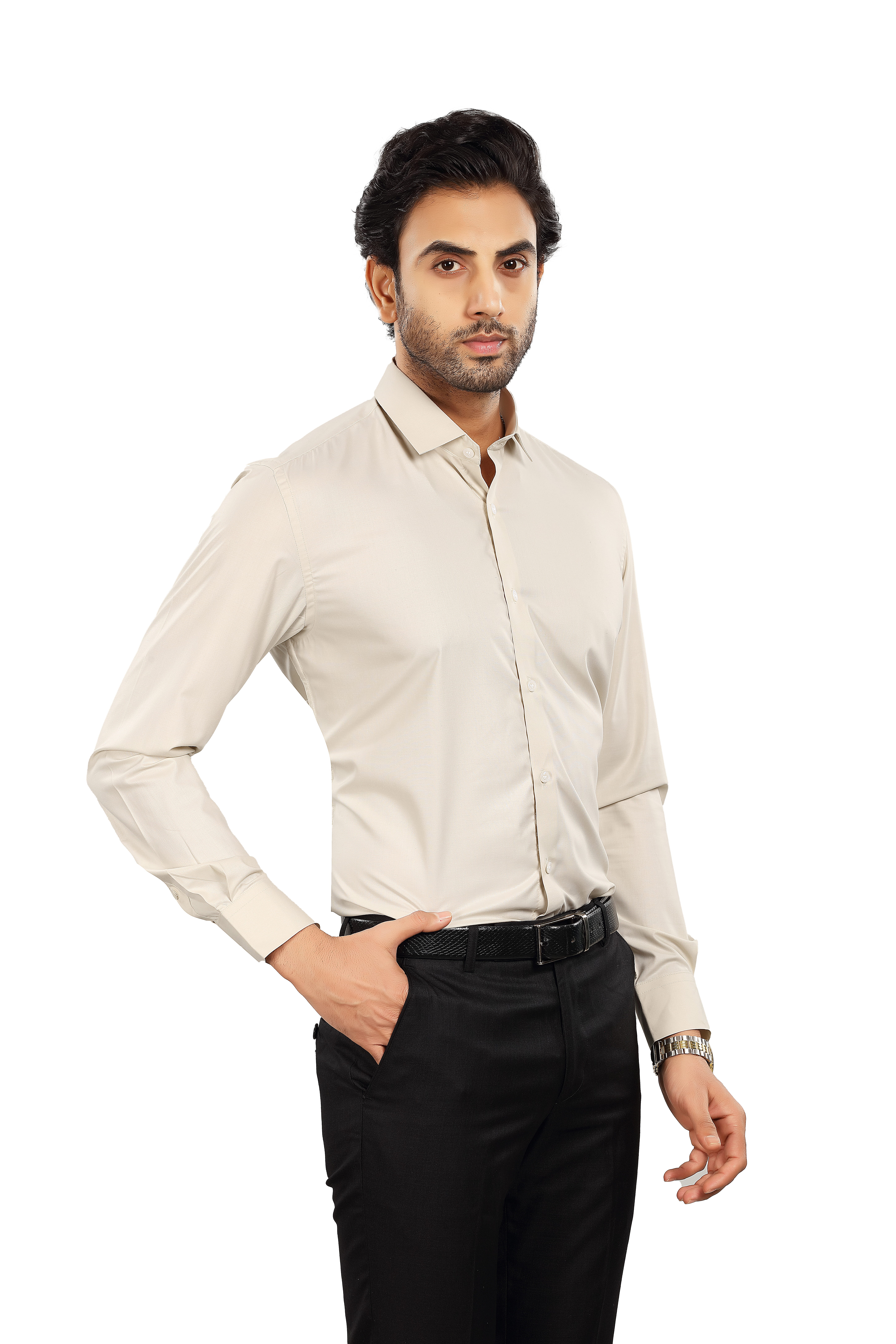 ALVONN Premium Formal Shirt –Cream Beige Formal Shirt