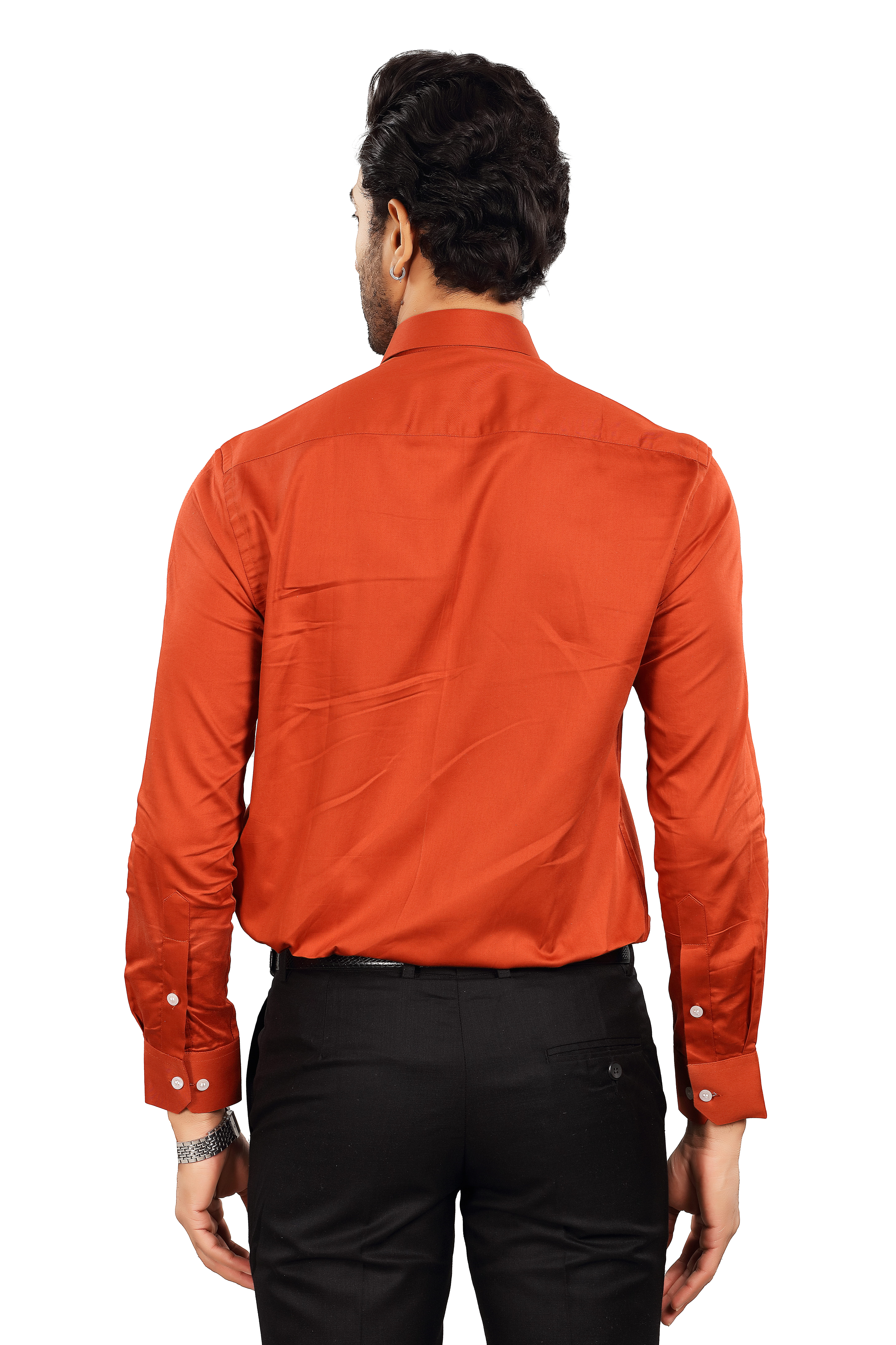 ALVONN Premium Formal Shirt –Men's Rust Slim Fit Shirt