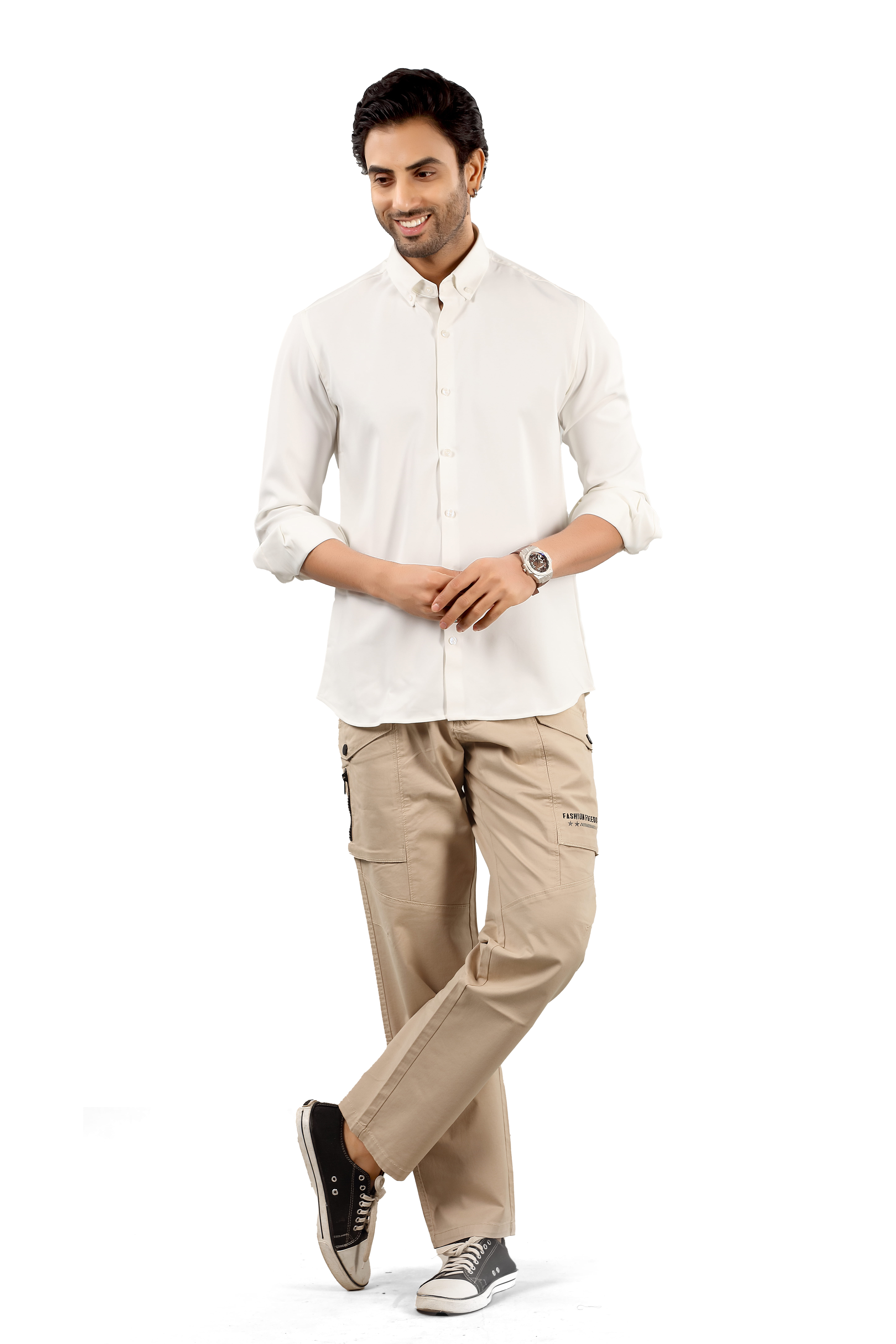 Indo Armani Men's Casual White Shirt