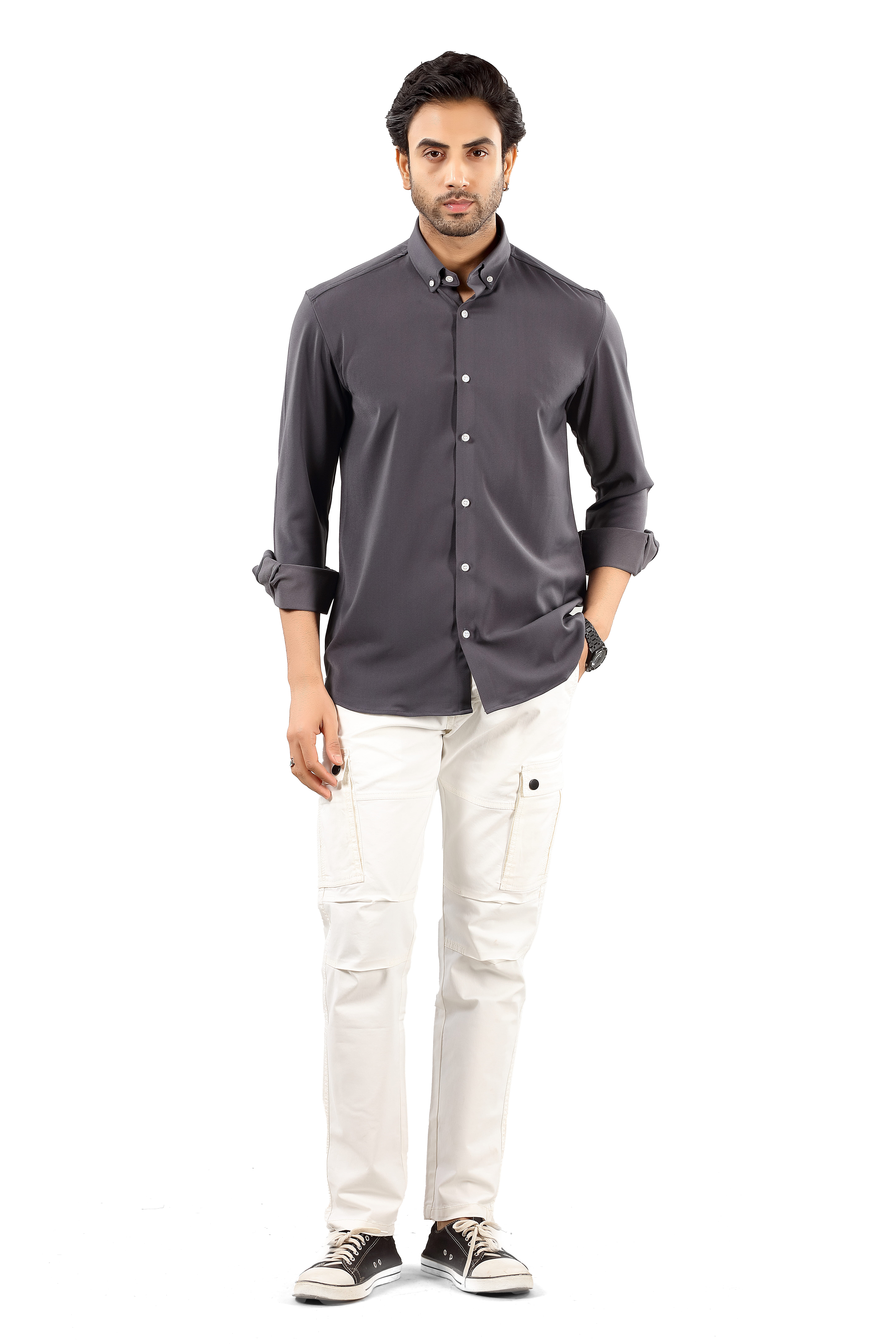 Indo Armani Premium Men's Classic Grey Shirt