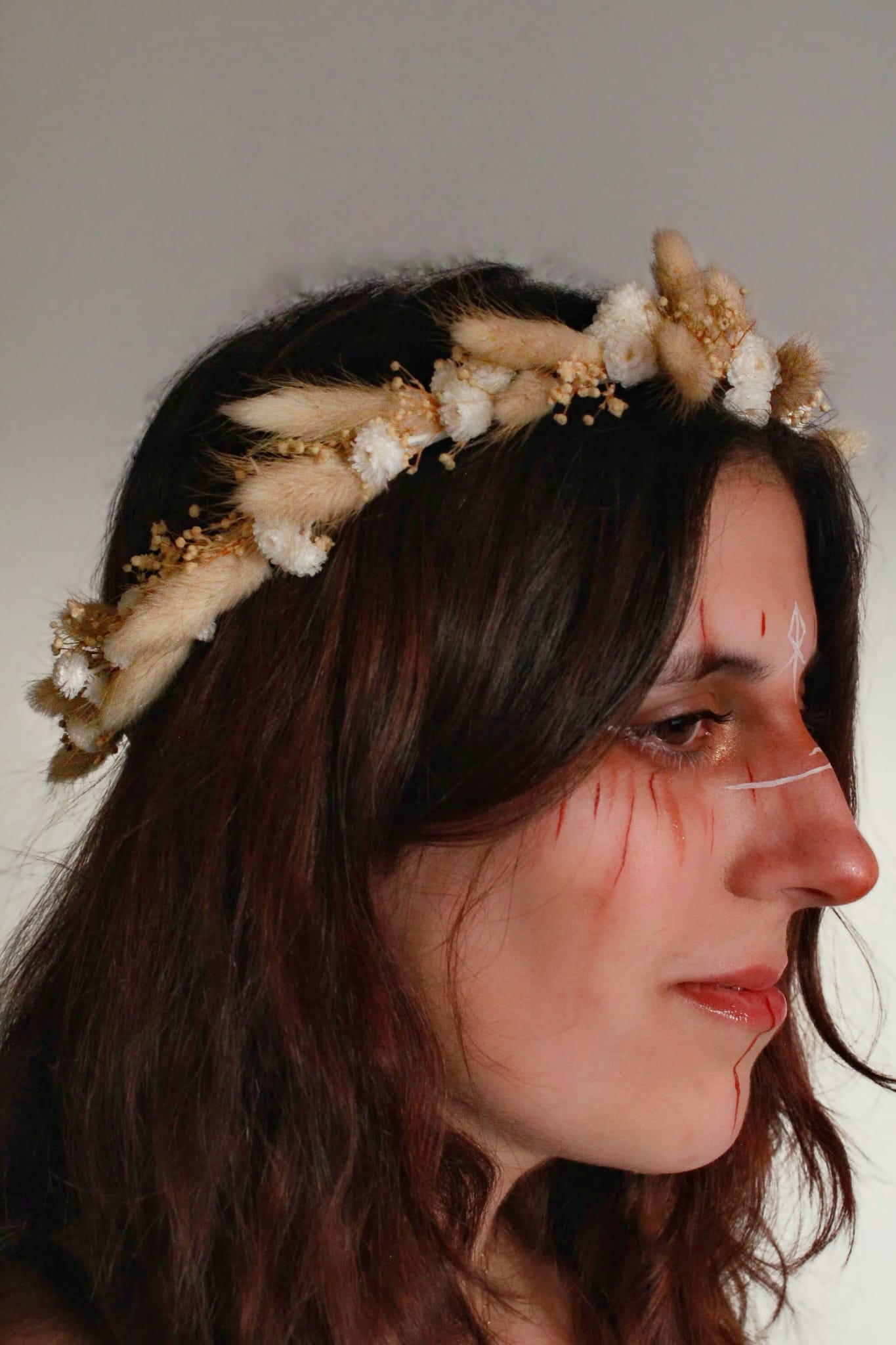 Couronne de tête en fleurs séchées