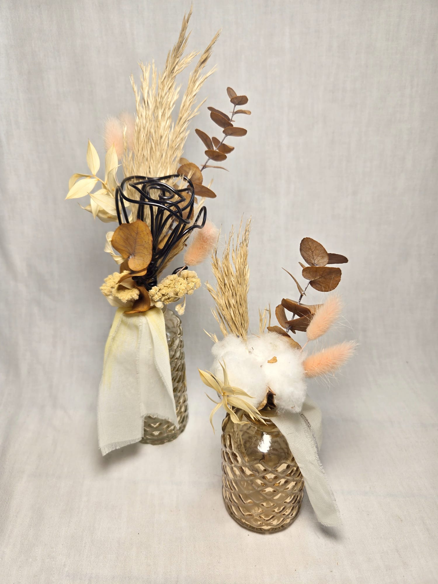 Duo de fioles fleuries