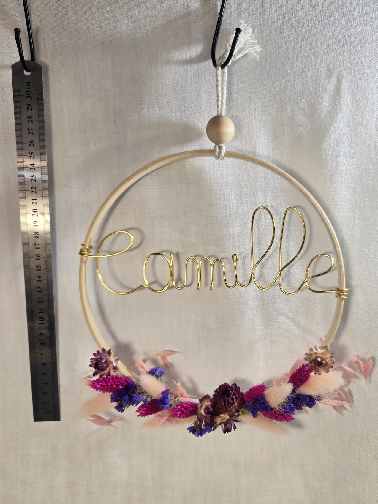 Cercle fleuri personnalisable (22.5cm)