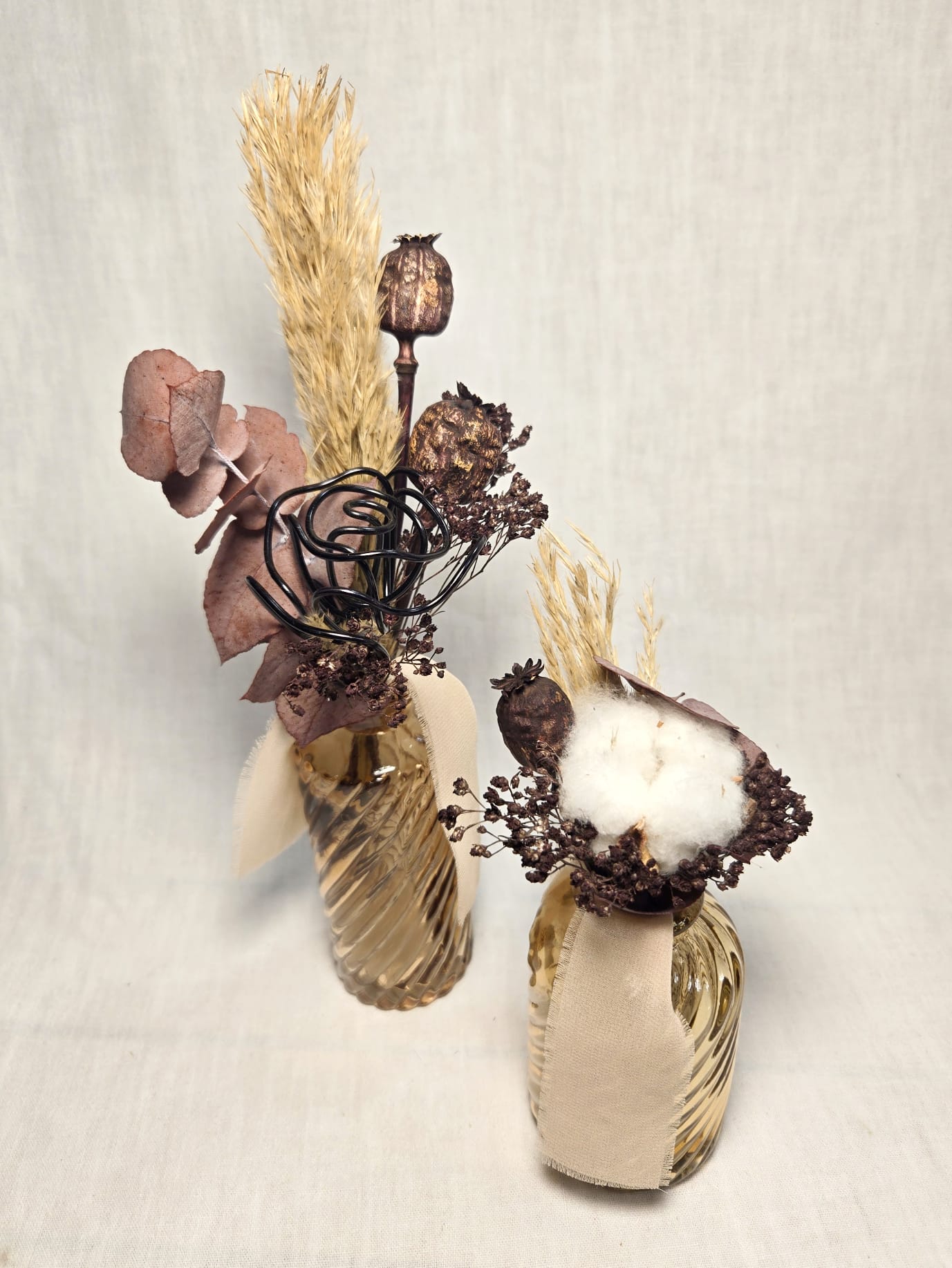 Duo de fioles fleuries