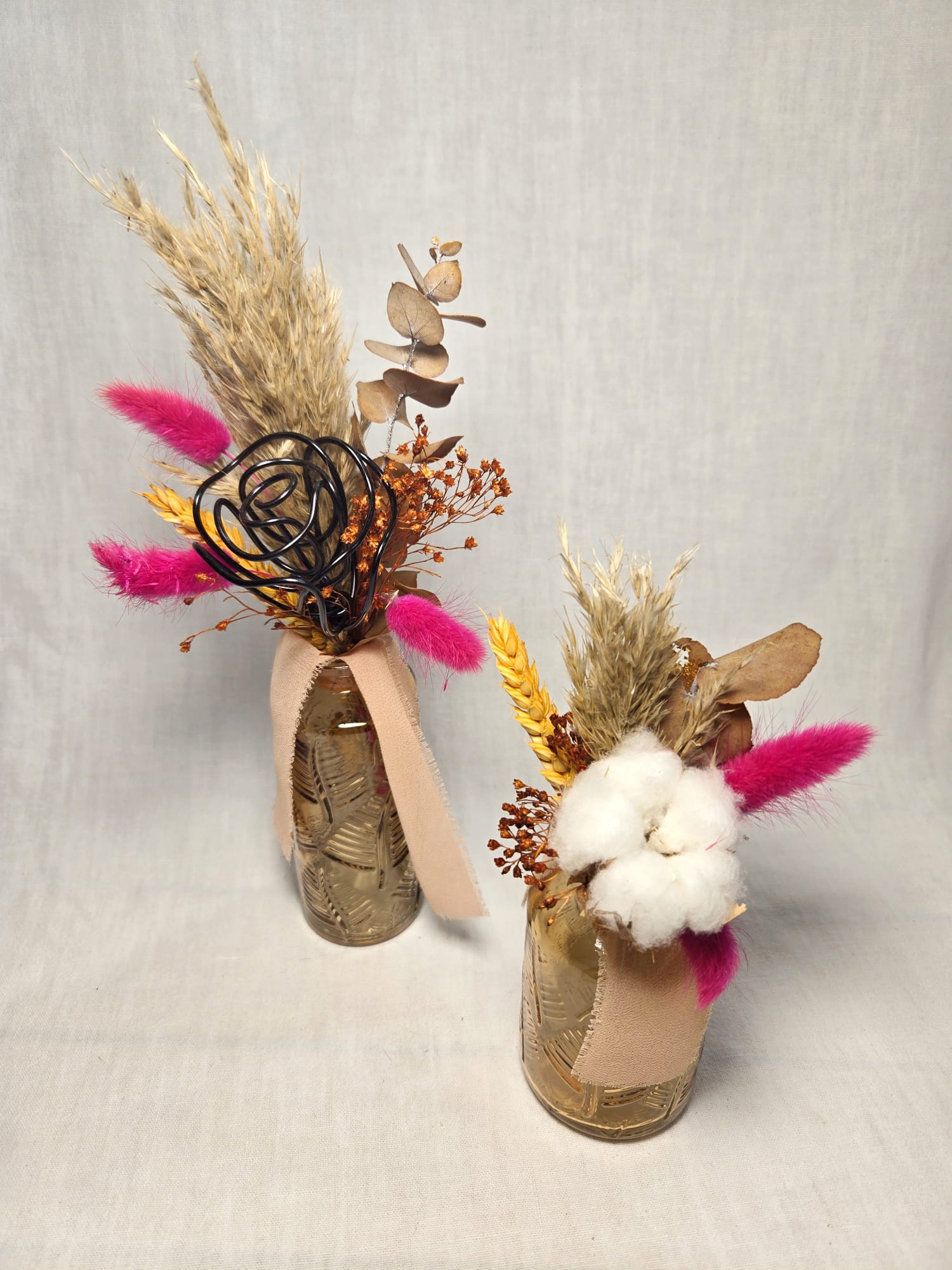 Duo de fioles fleuries