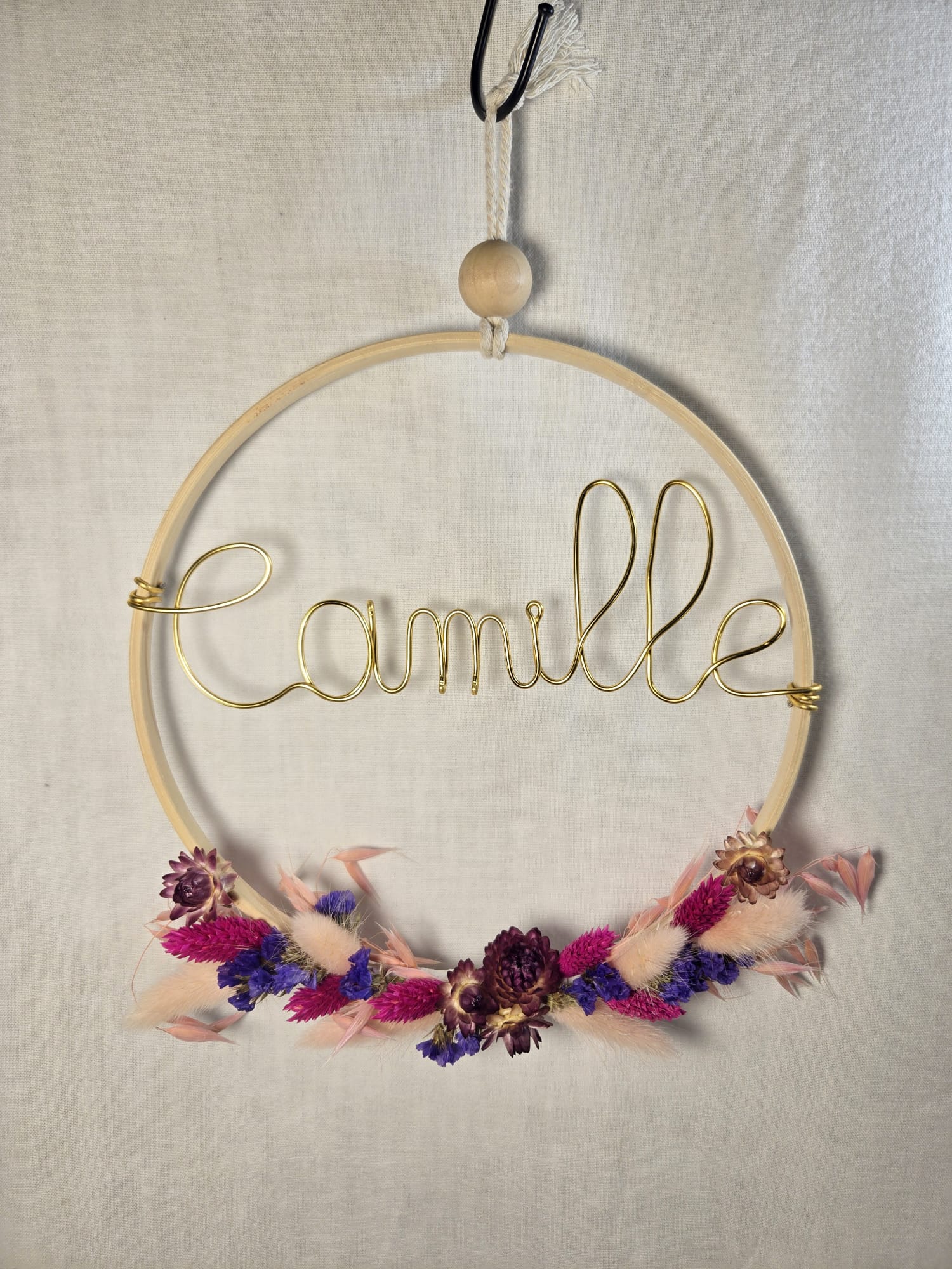 Cercle fleuri personnalisable (22.5cm)