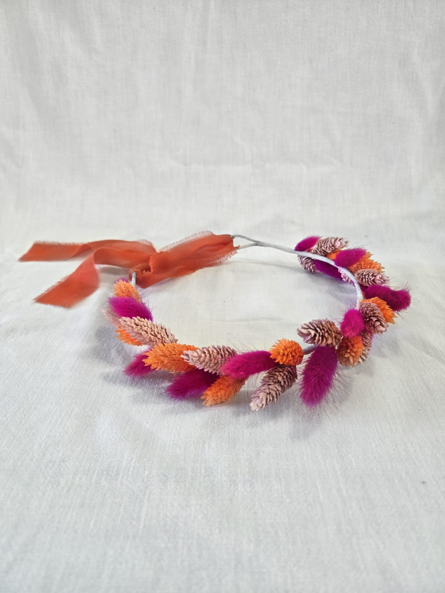 Couronne de tête en fleurs séchées