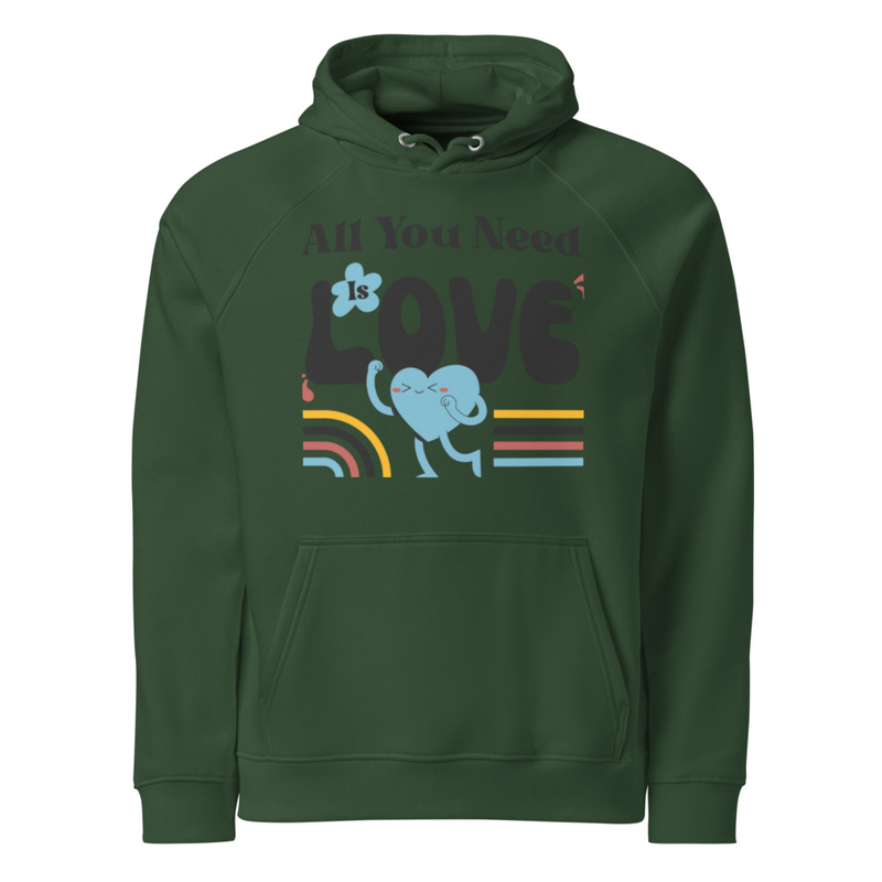 Unisex eco LOVE raglan hoodie