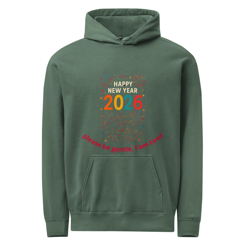 HAPPY NEW YEAR 2026 – Unisex Garment-Dyed Hoodie