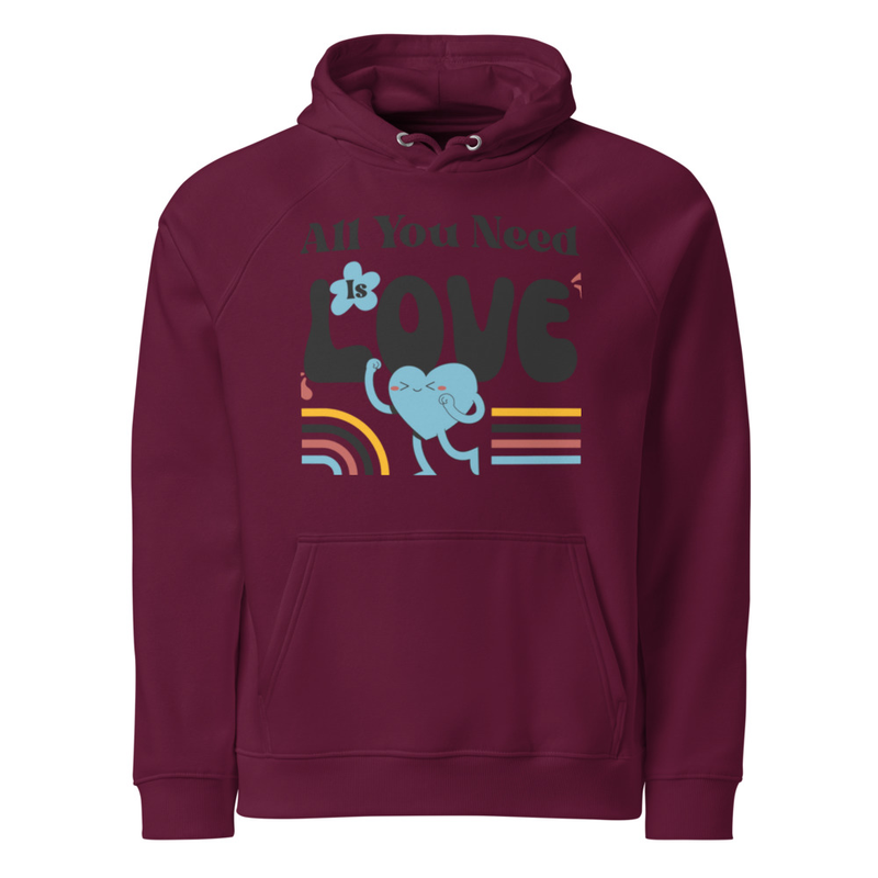Unisex eco LOVE raglan hoodie