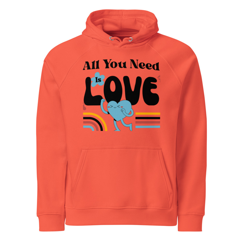 Unisex eco LOVE raglan hoodie