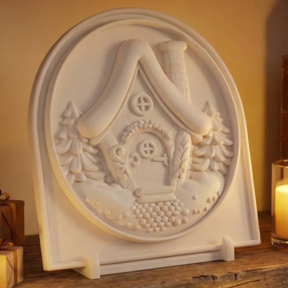 „Téli Menedék” – Prémium Kifesthető Plakett, 15cm