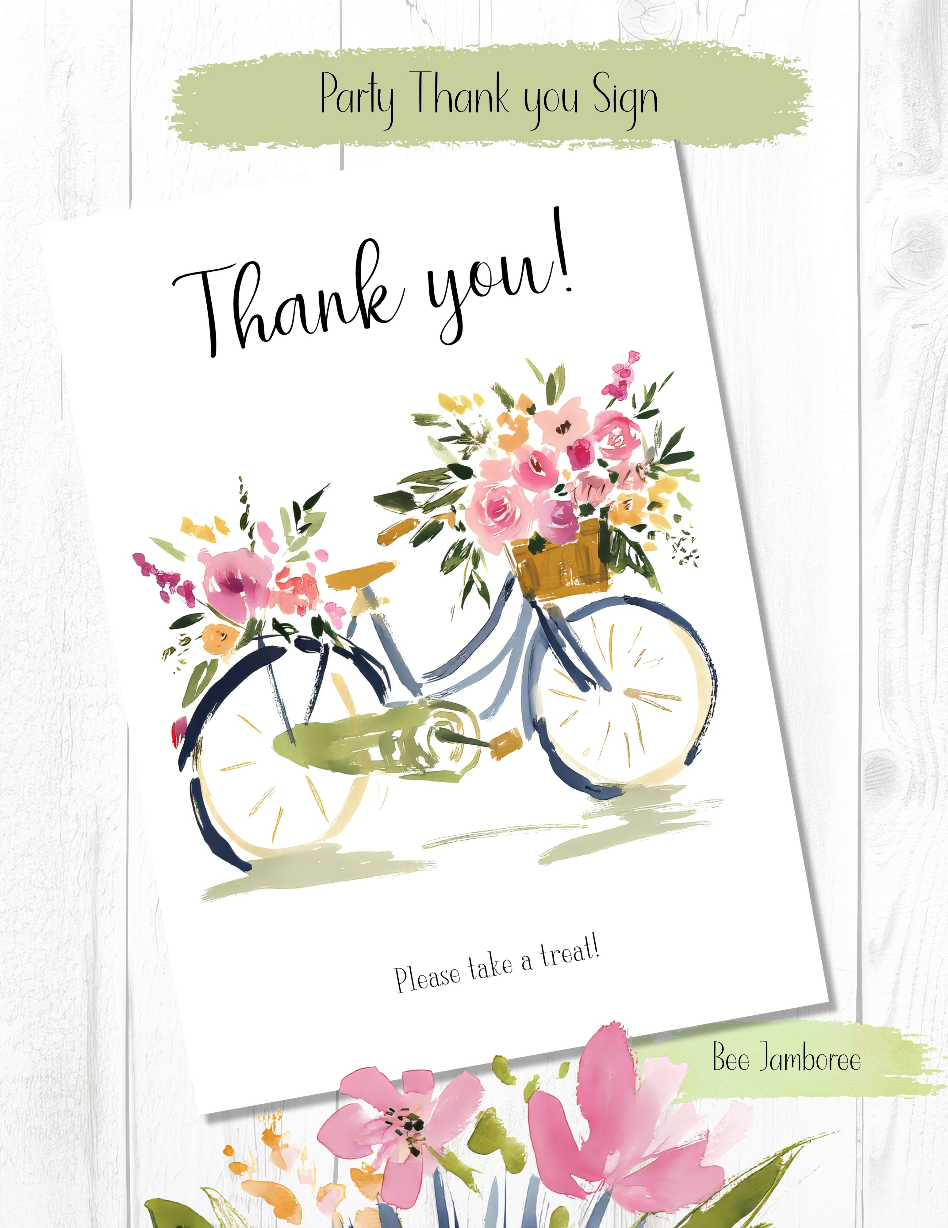 Summer Floral Thank You Sign