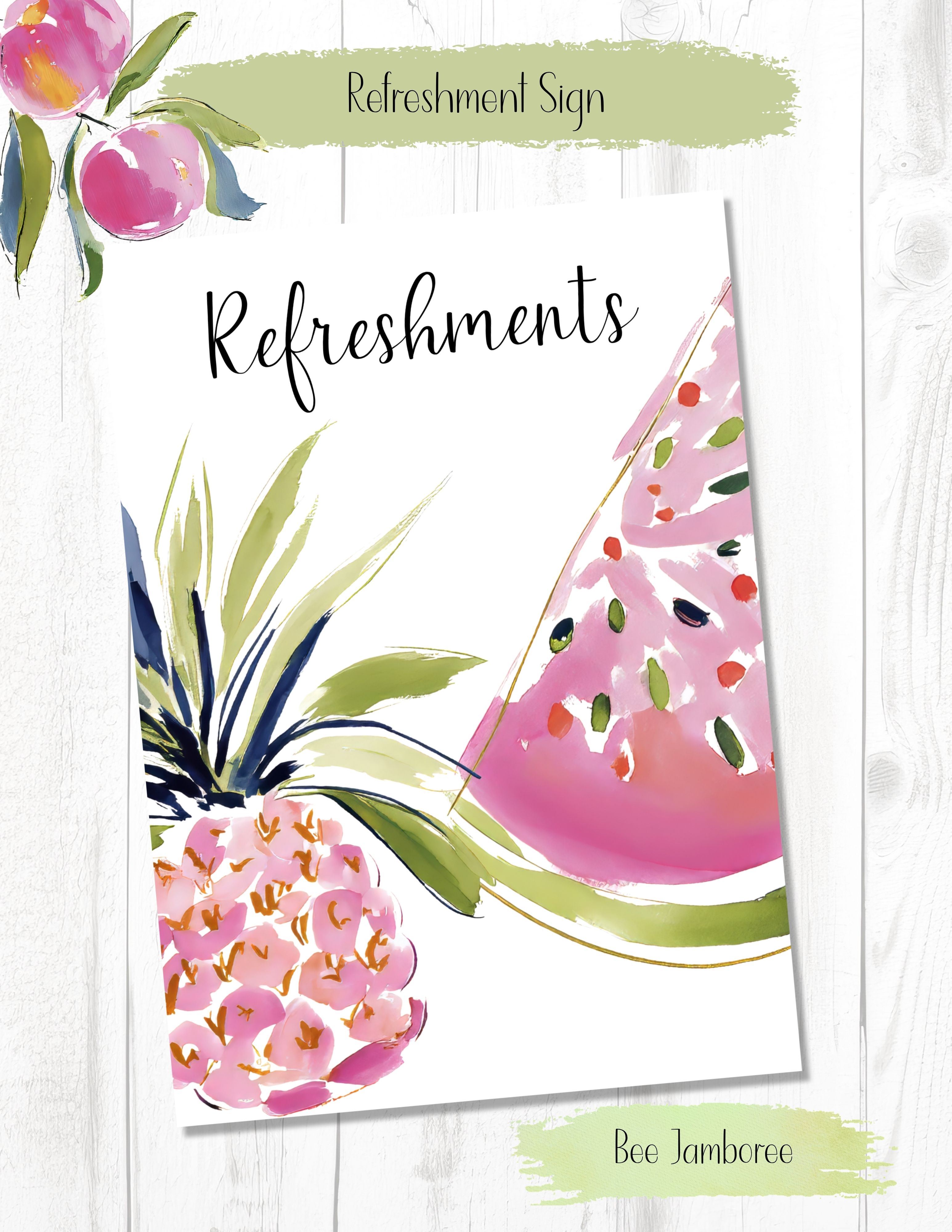 Summer Floral Refreshment Sign