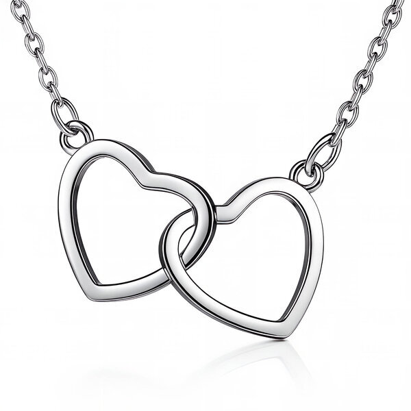 Double Heart Pendant Necklace