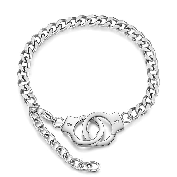 Silver Handcuff Chain Bracelet