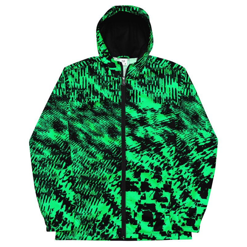 Neon Green Anti-Recognition Pattern Windbreaker