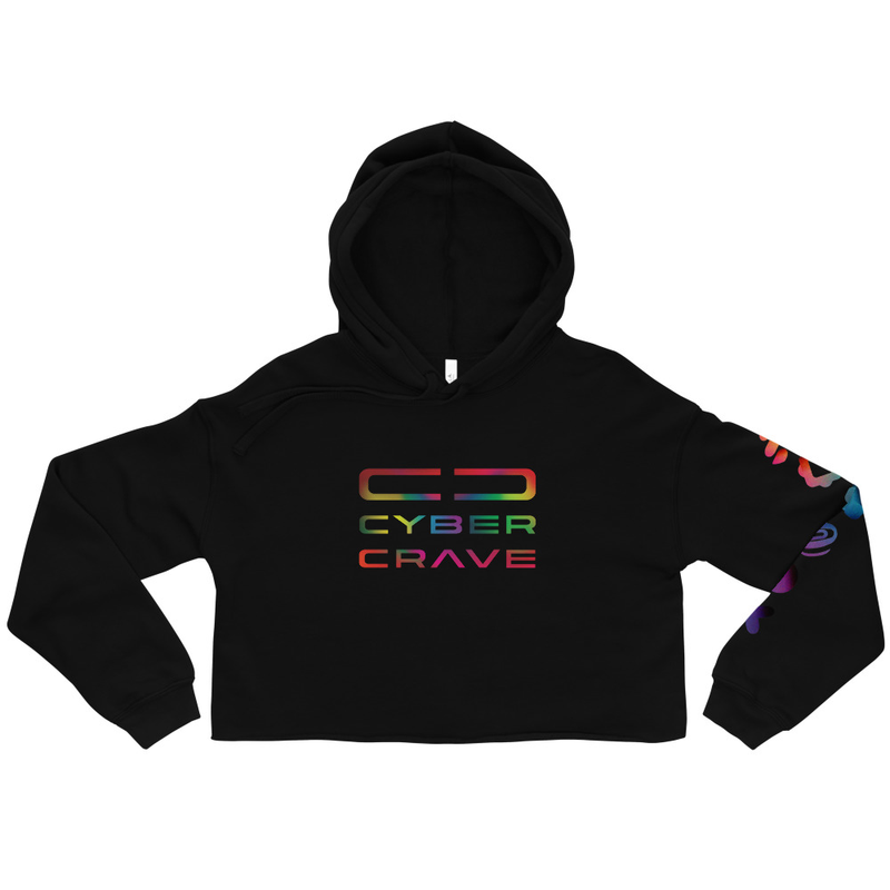 Dark Rainbow Cropped Hoodie