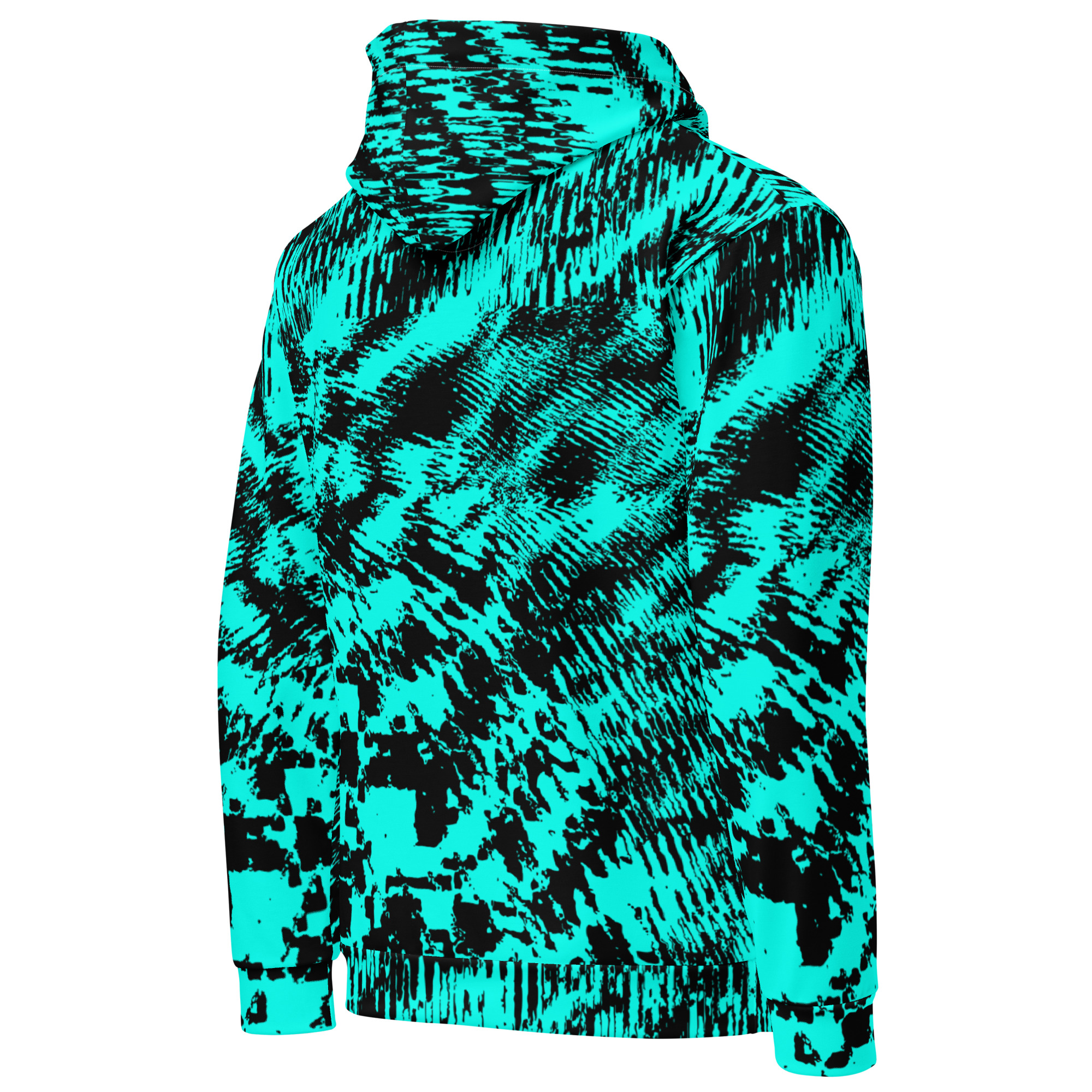 Neon Teal Anti-Recognition Pattern Hoodie
