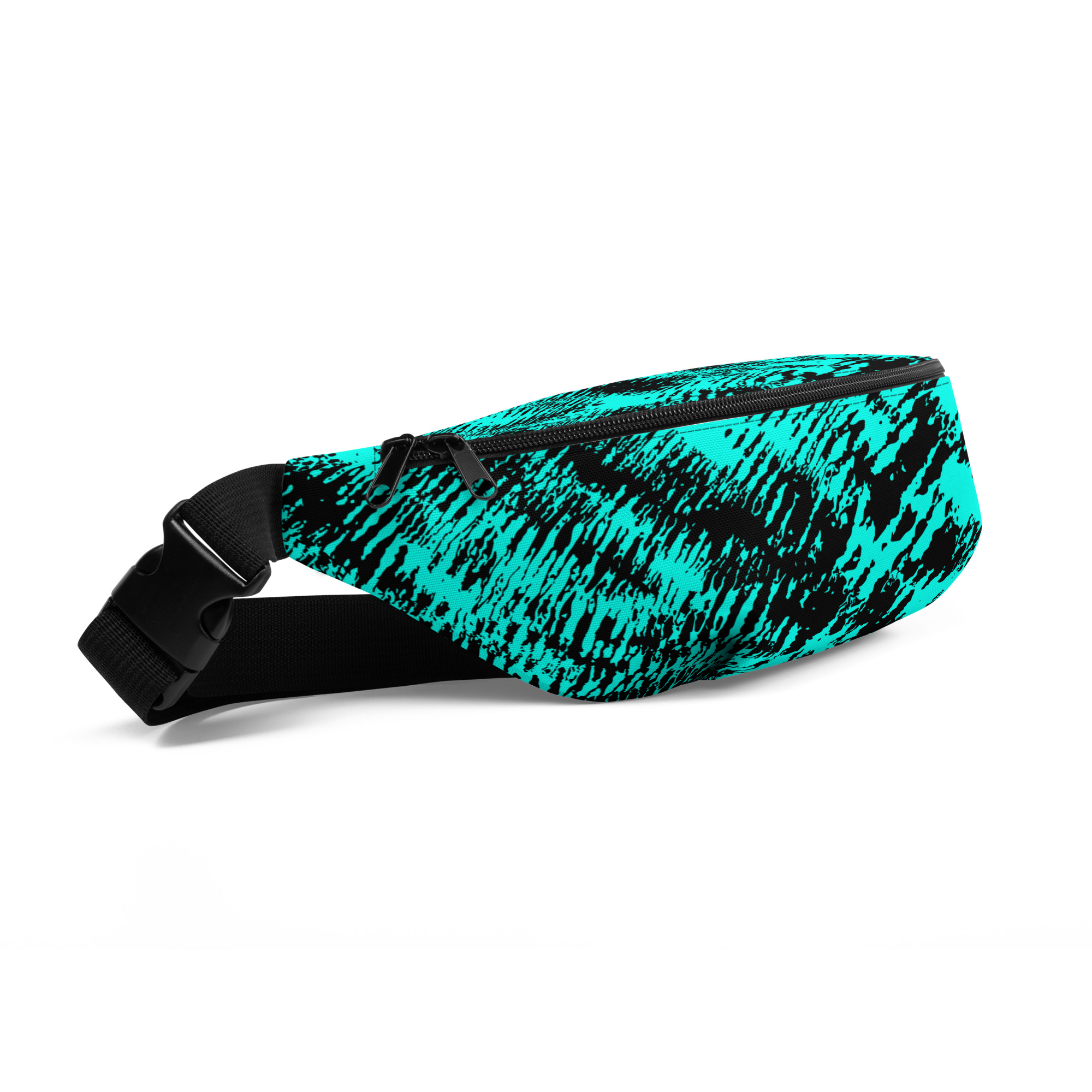 Neon Teal Anti-Recognition Pattern Fanny Pack