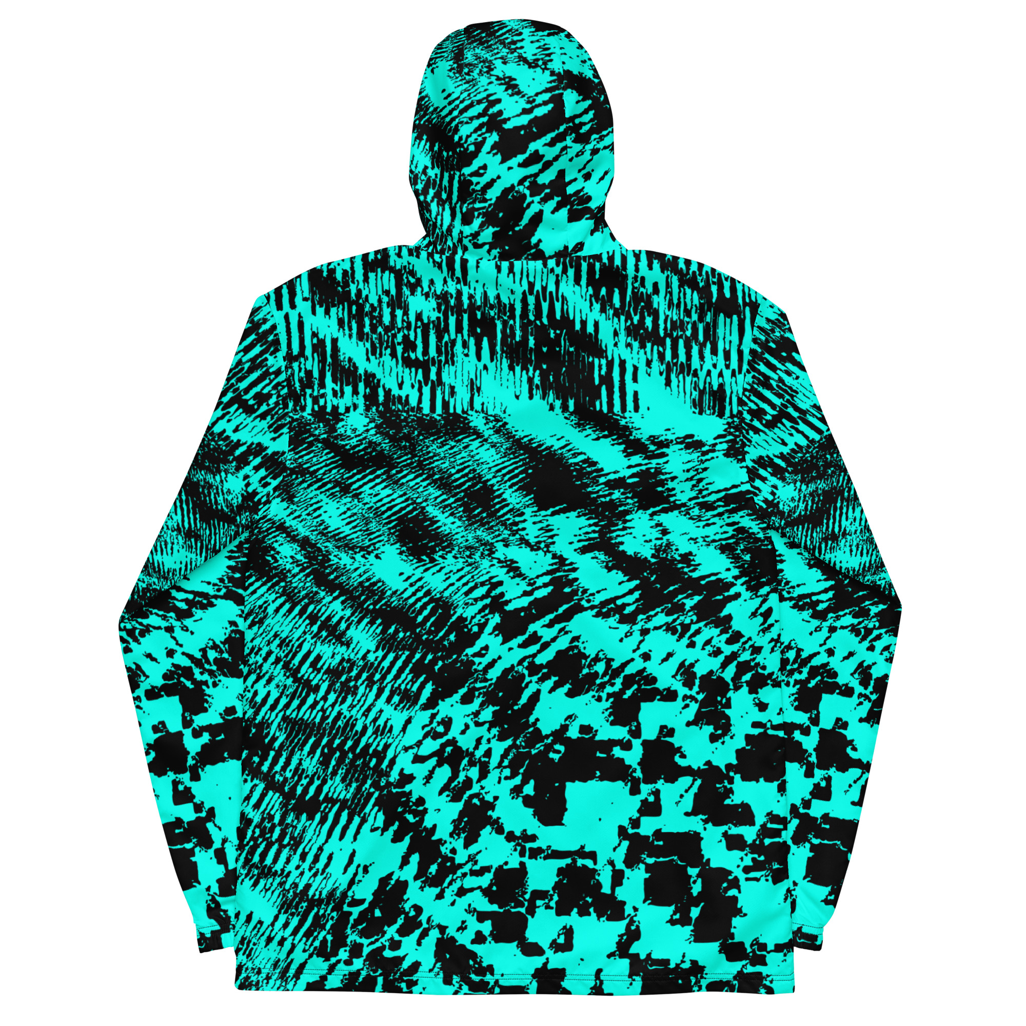 Neon Teal Anti-Recognition Pattern Windbreaker