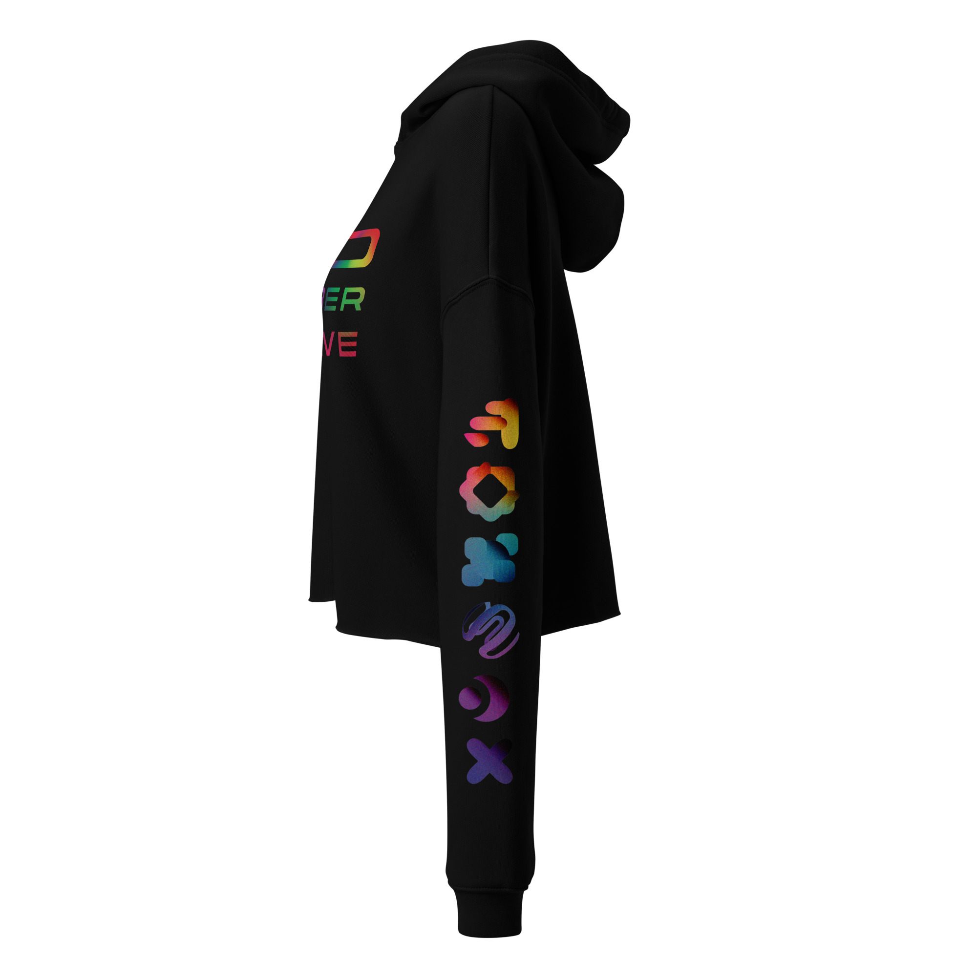Dark Rainbow Cropped Hoodie