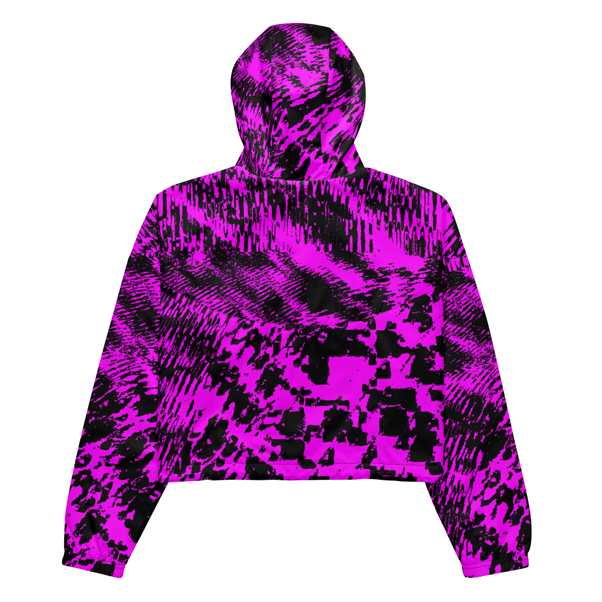 Neon Violet Anti-Recognition Pattern Cropped Windbreaker