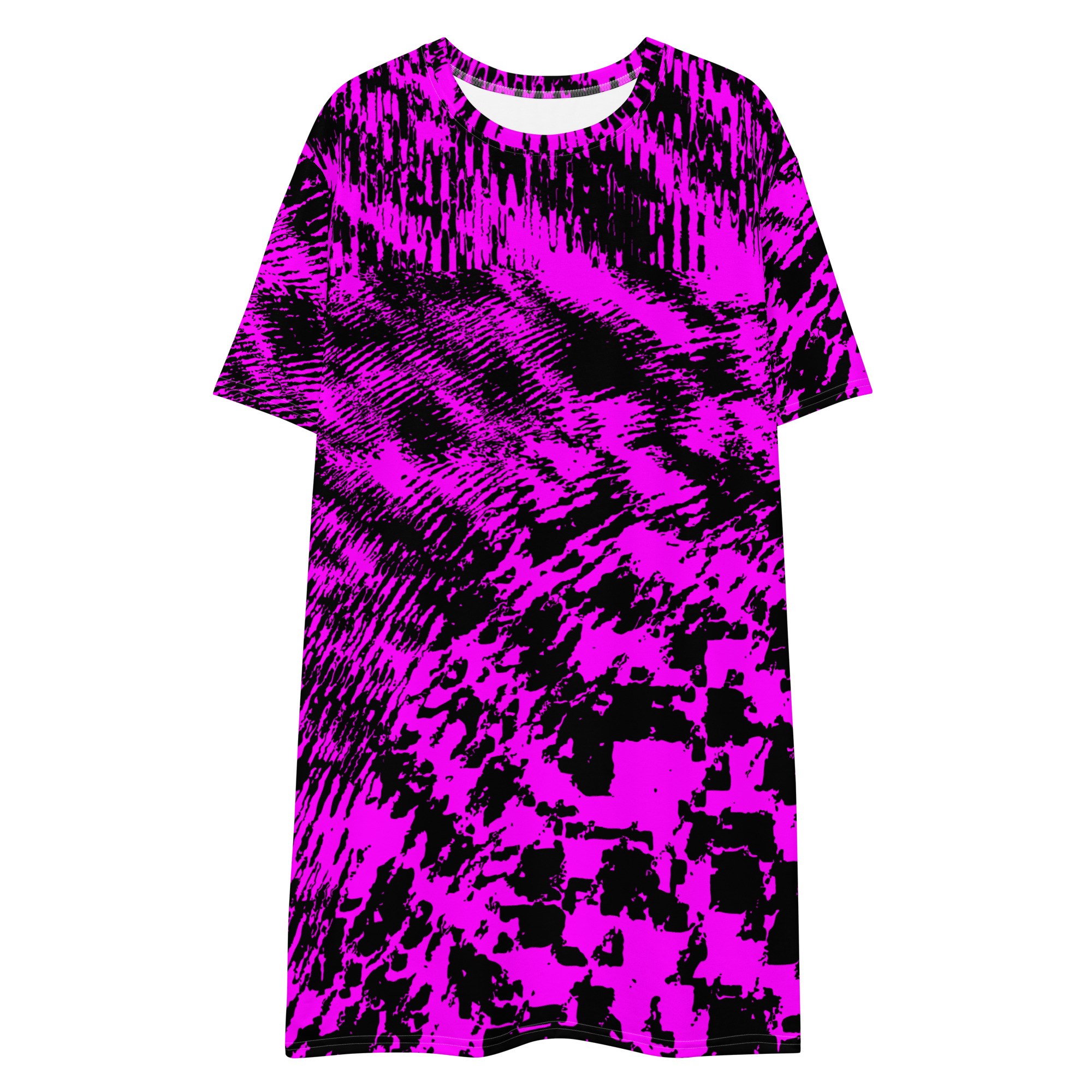 Neon Violet Anti-Recognition Pattern Shirt Dress