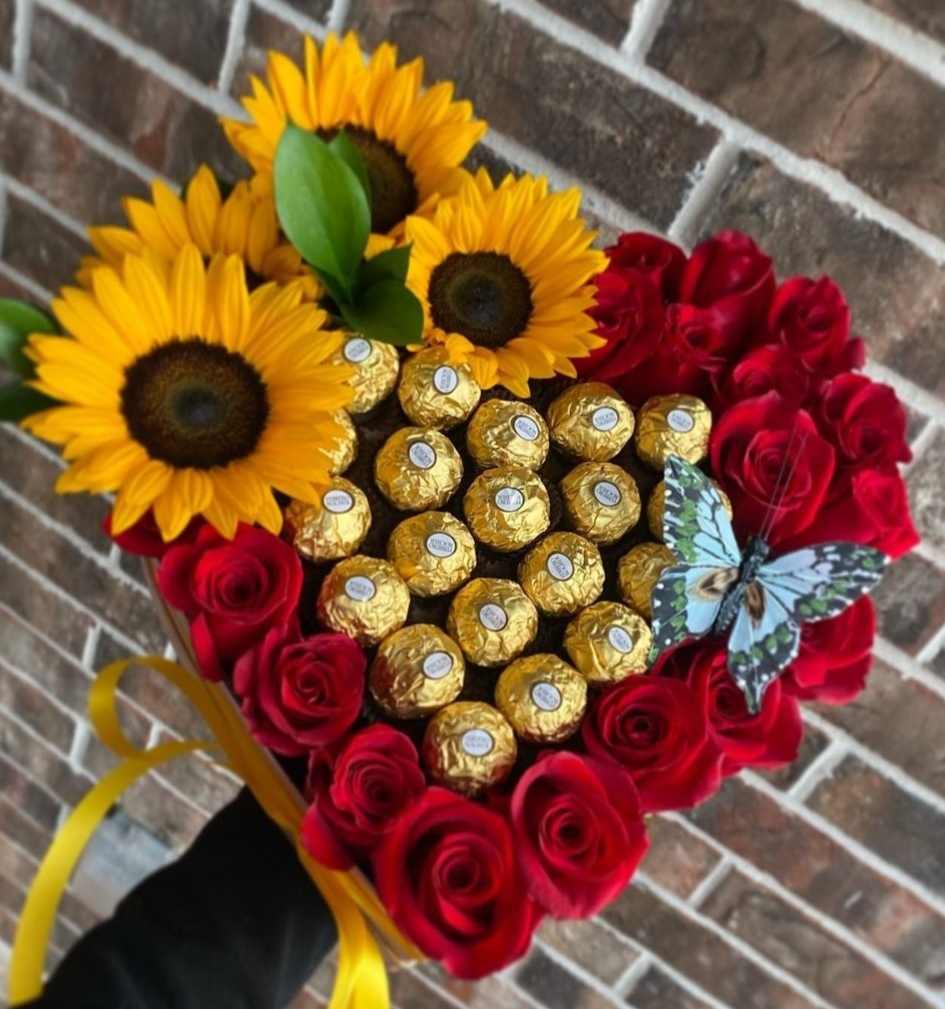 Bouquet en forma de corazón