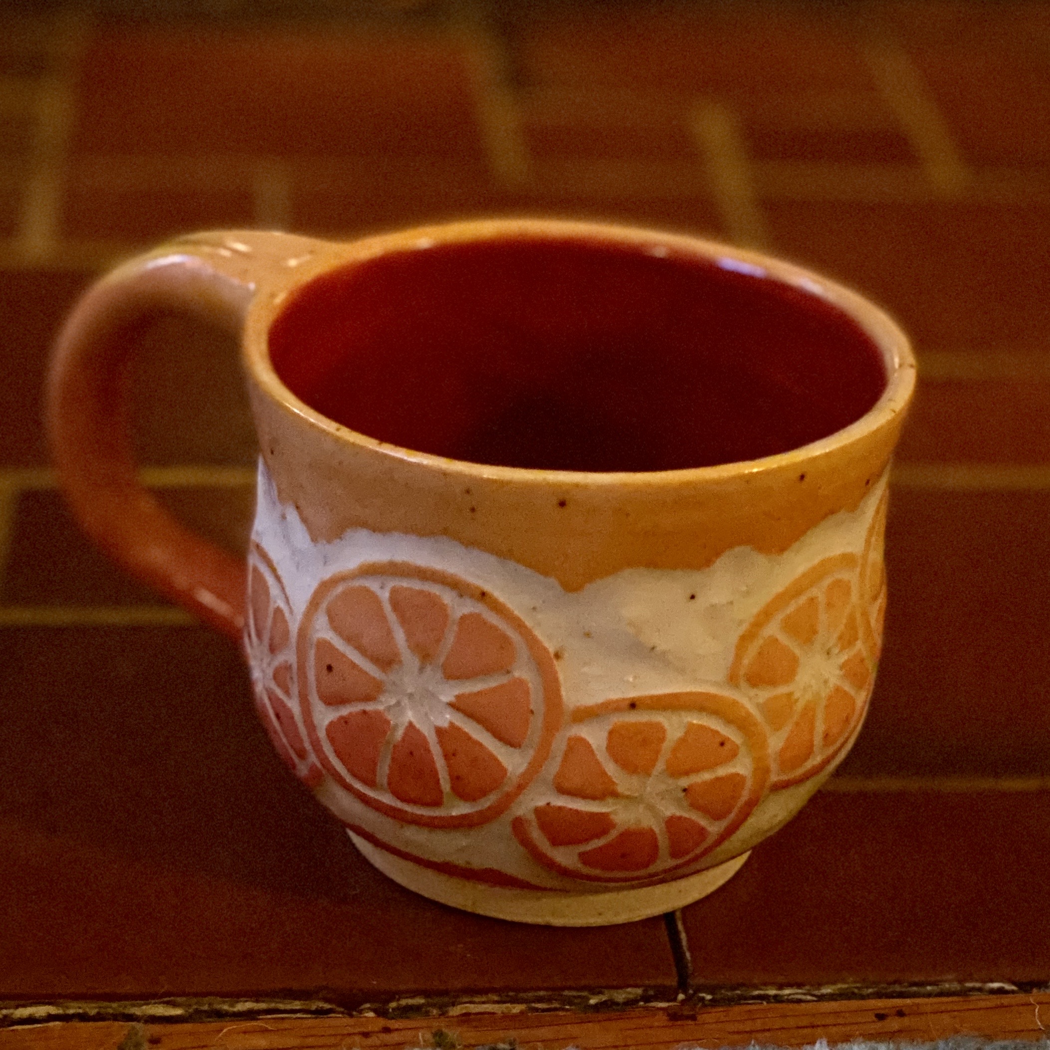 Handmade Ombre Orange Slice Mug 11oz