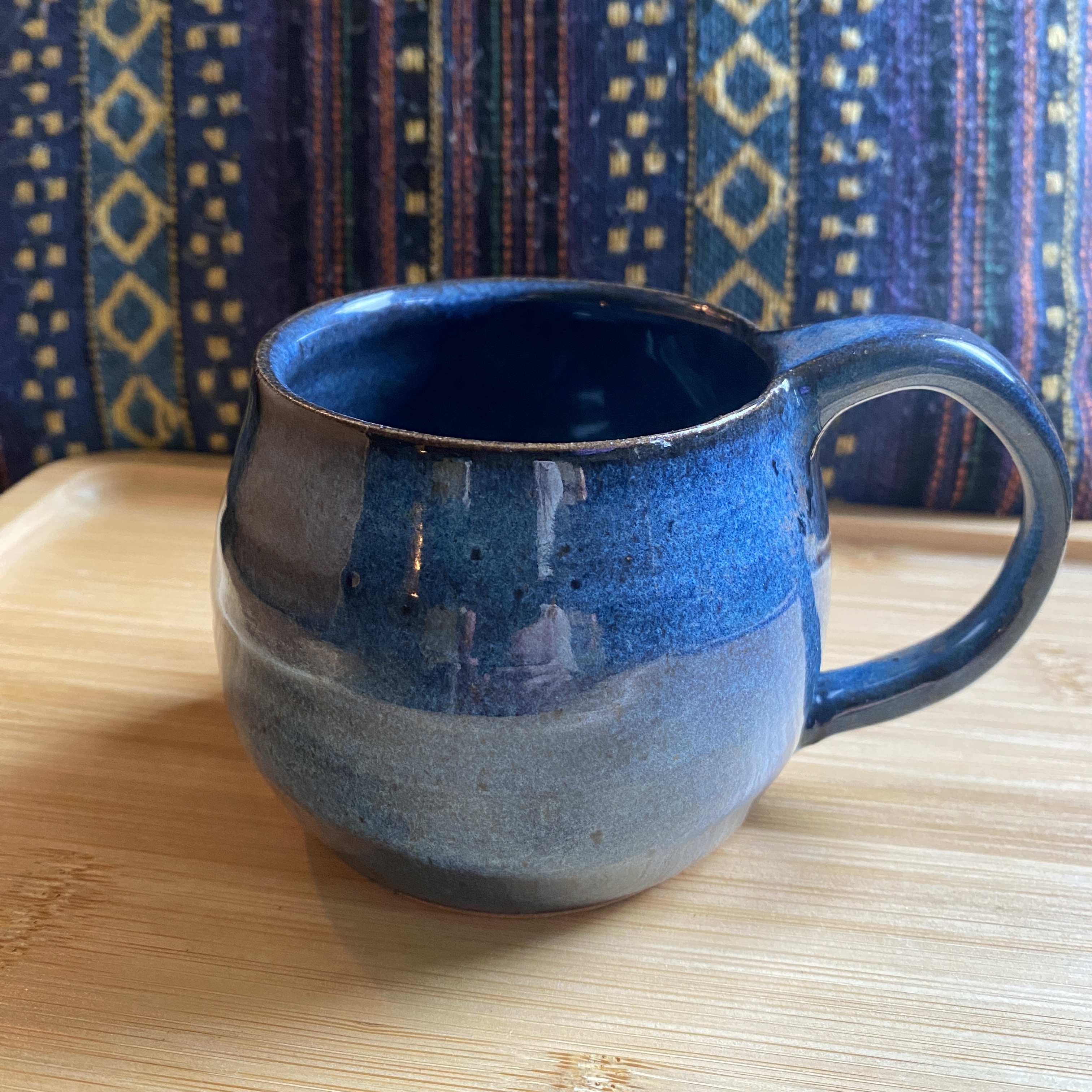 Handmade Blue Mug, 10 oz