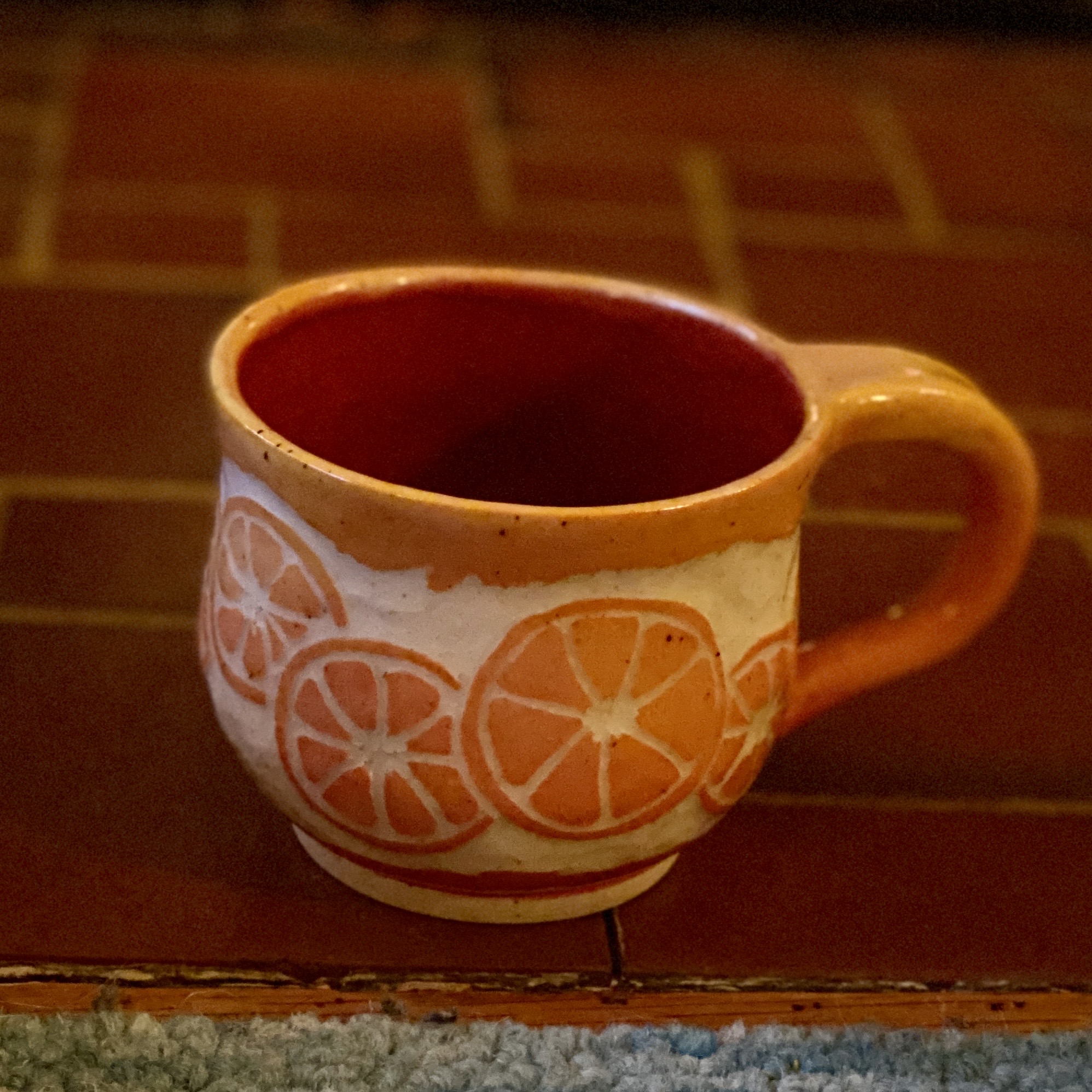 Handmade Ombre Orange Slice Mug 11oz