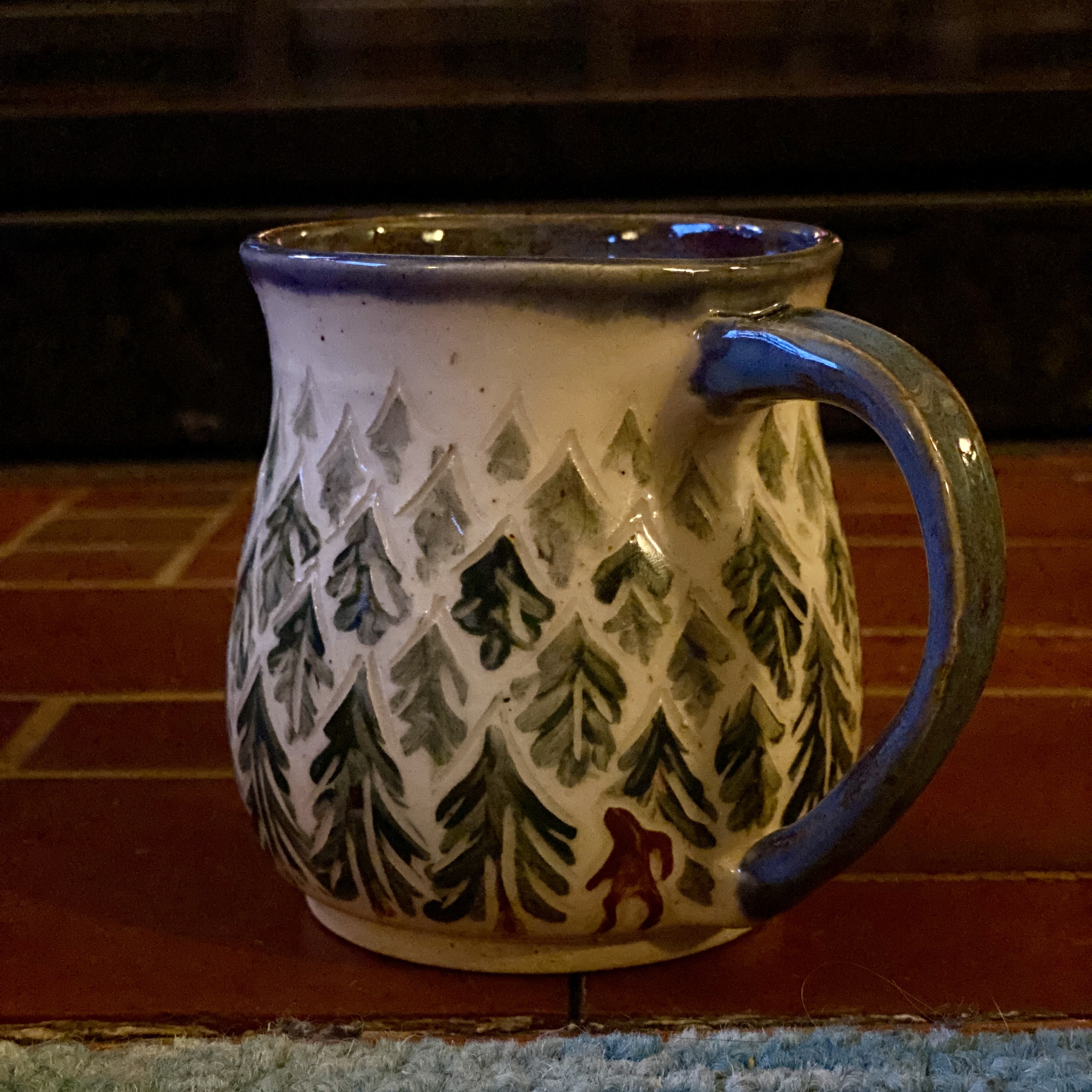 Handmade Forest Yeti Mug, 14oz