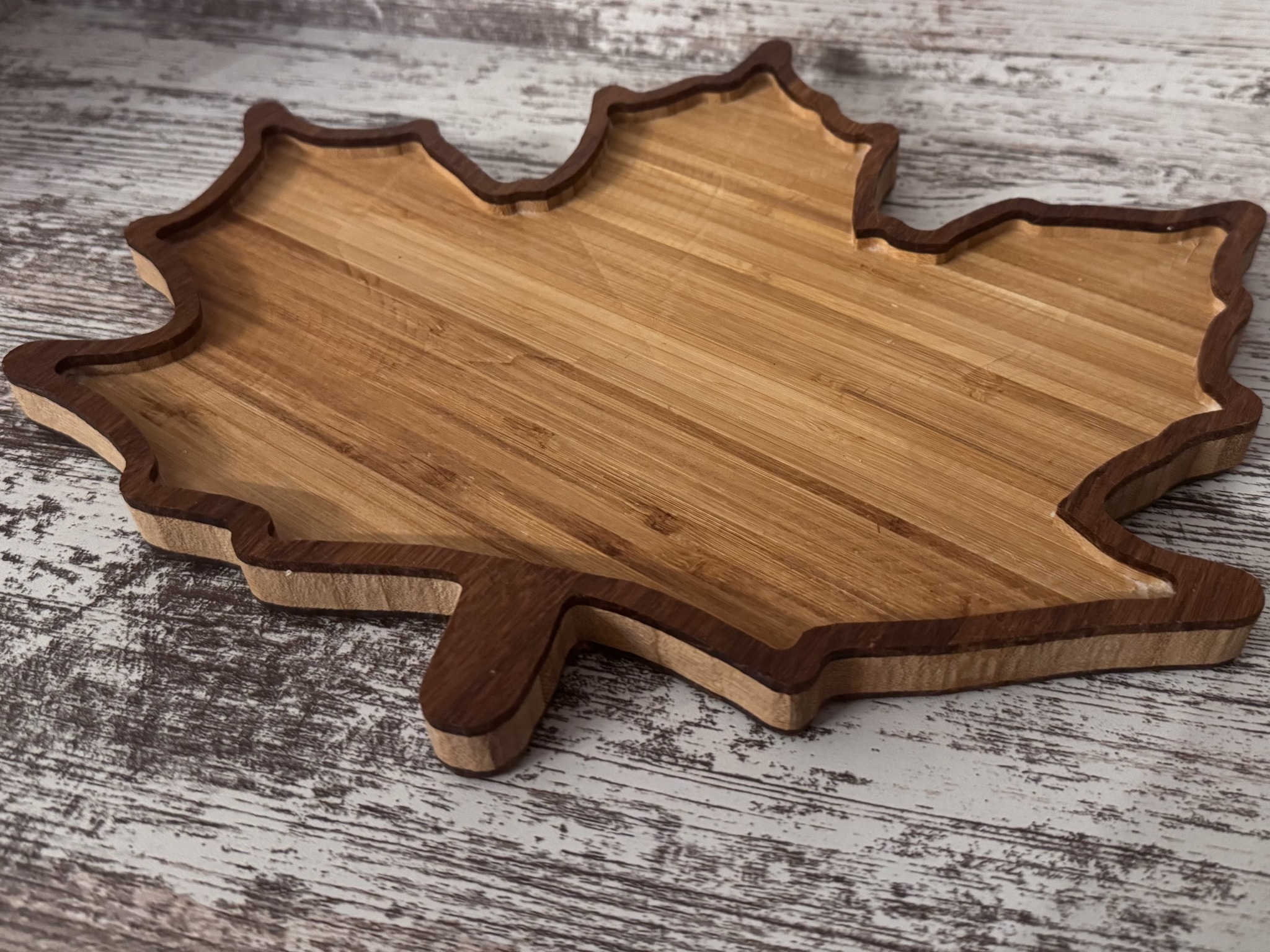 Maple Leaf Bamboo Charcuterie Board
