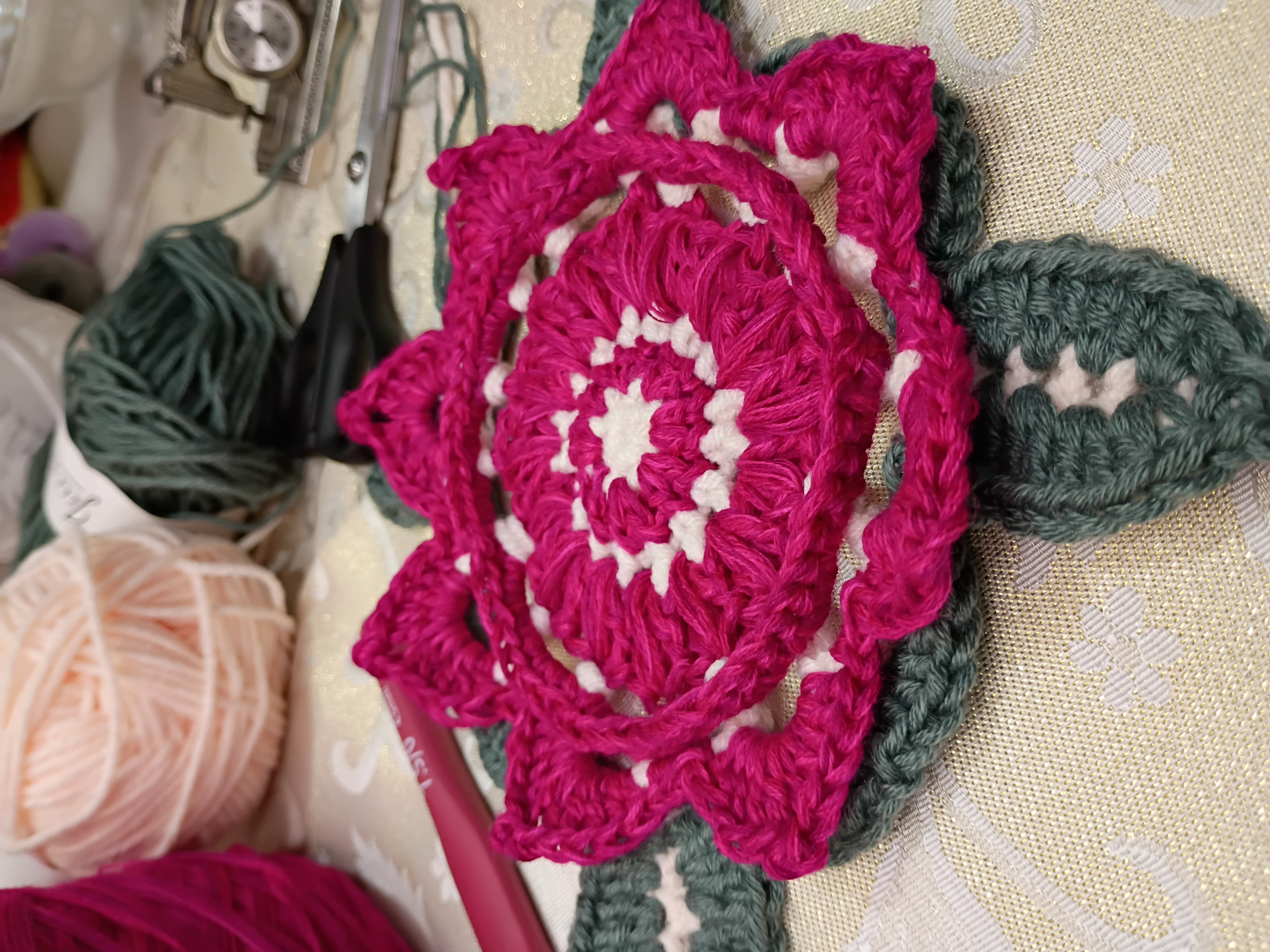 Ripe Flower Tea Cup Coaster Crochet Pattern for Download 