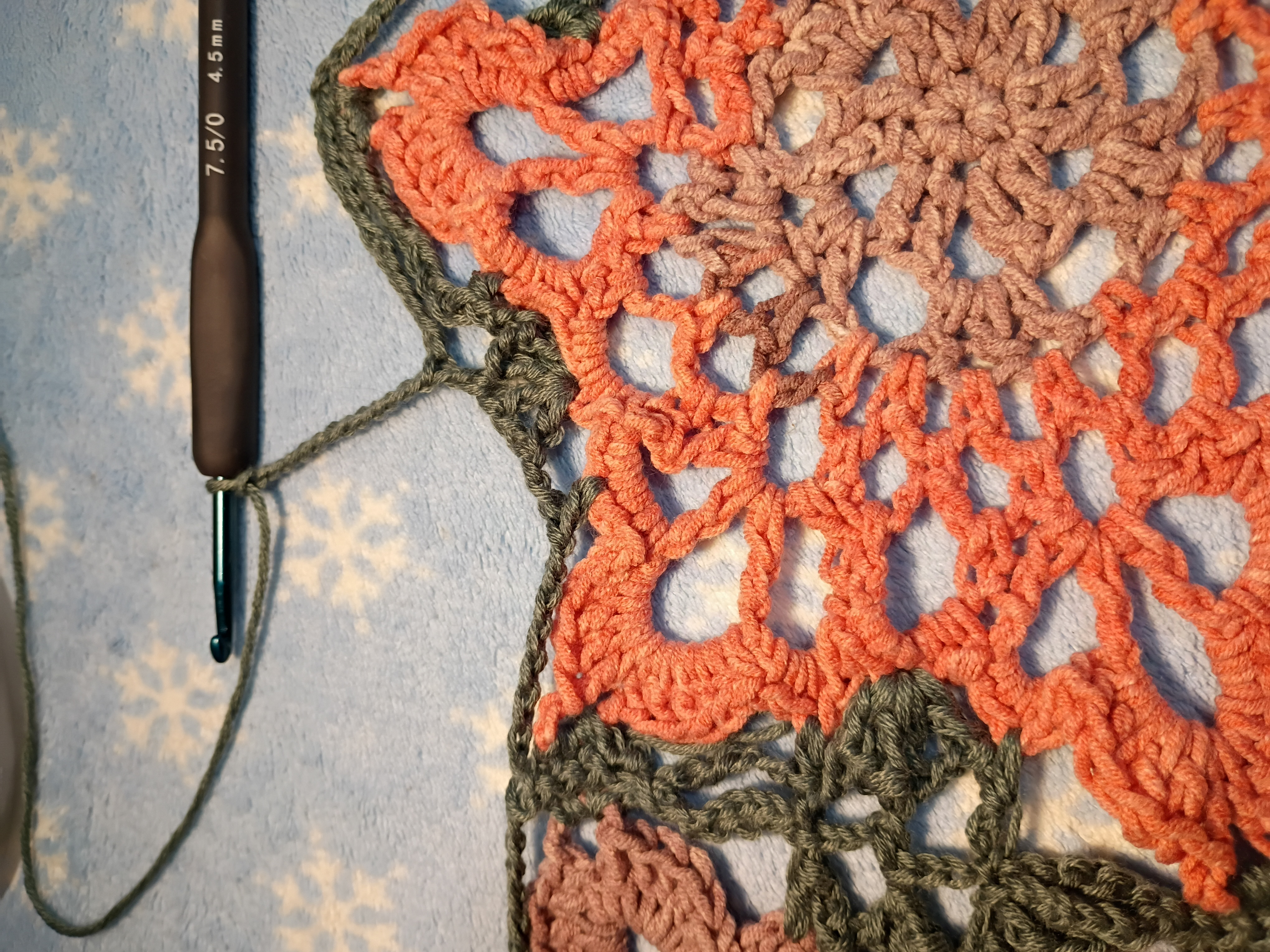 3 Day Crochet Snowflake Scarf 