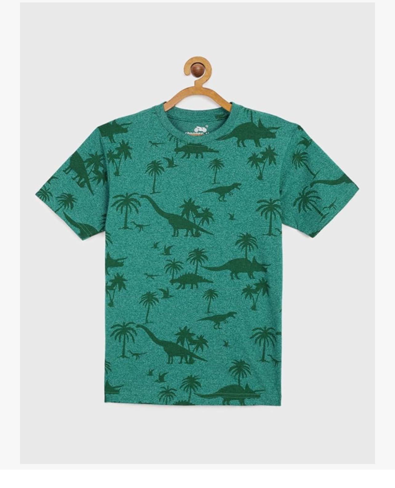 Green Dinosaur Print T-shirt