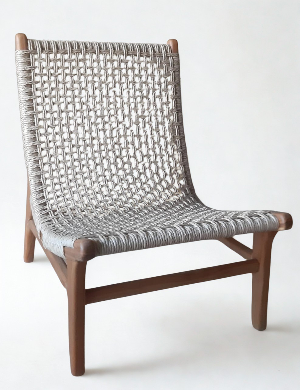 Woven Synthetic Rattan with Wooden Lazy Chair
