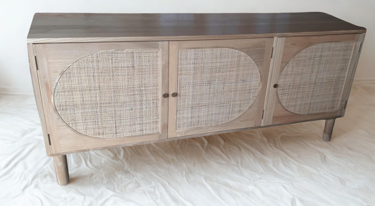 Cabinet 3 doors Sungkaiwood with Rattan